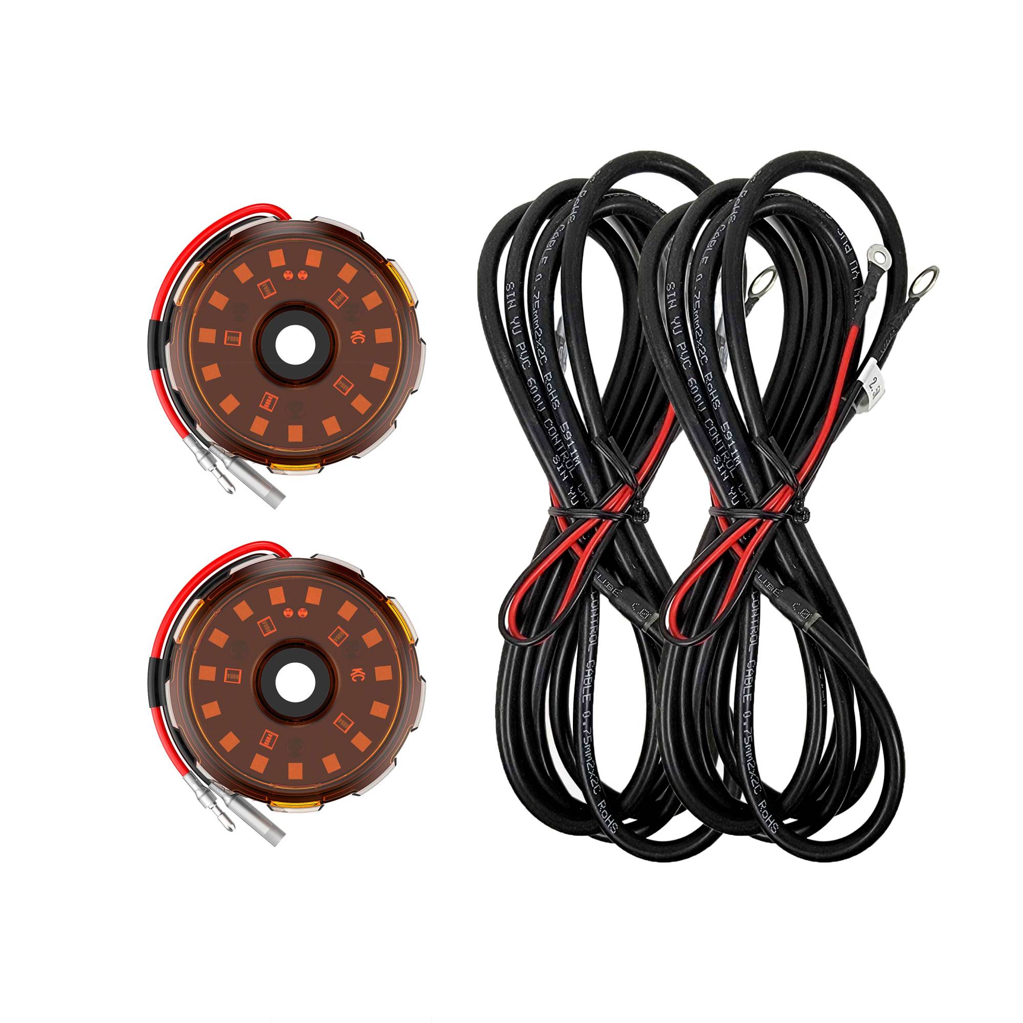 KC HiLiTES KC Two-Light Add-On Cyclone V2 Kit - Amber - 2.5 Meters Long 6332