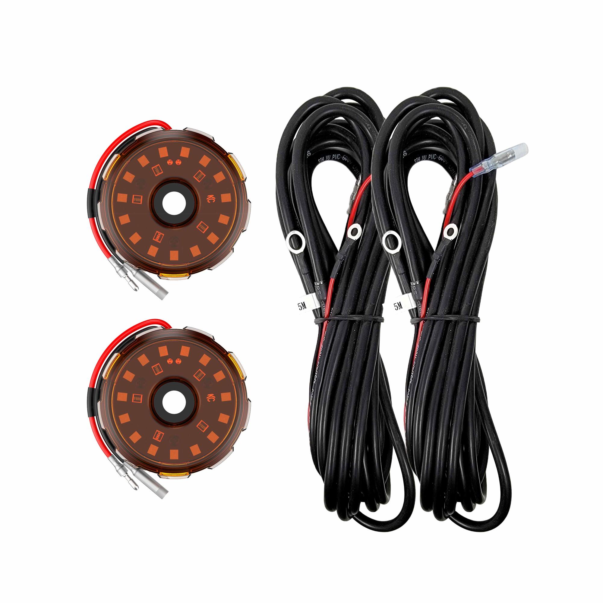 KC HiLiTES KC Two-Light Add-On Cyclone V2 Kit - Amber - 5.0 Meters Long 6336