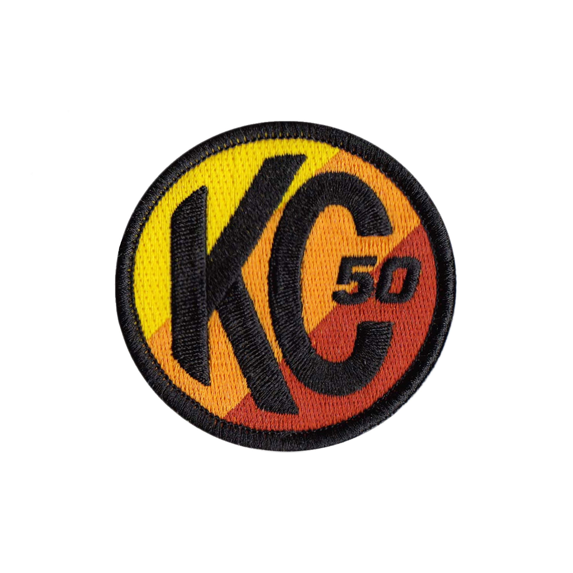 KC HiLiTES KC Patch Embroidered KC Racer Logo Round Hook Loop 2.5in 7005