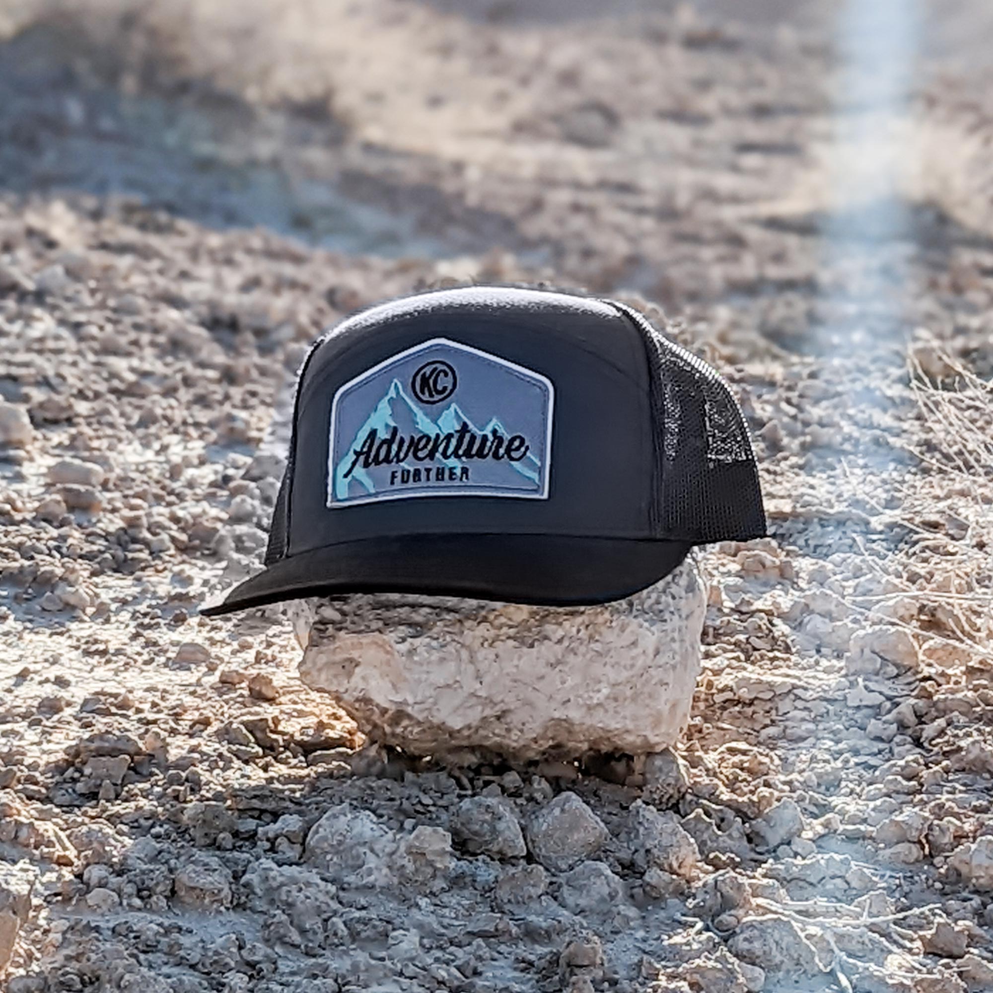 KC HiLiTES KC Hat Flat Bill Snapback Gray Black Mesh One Size Fits Most 70209