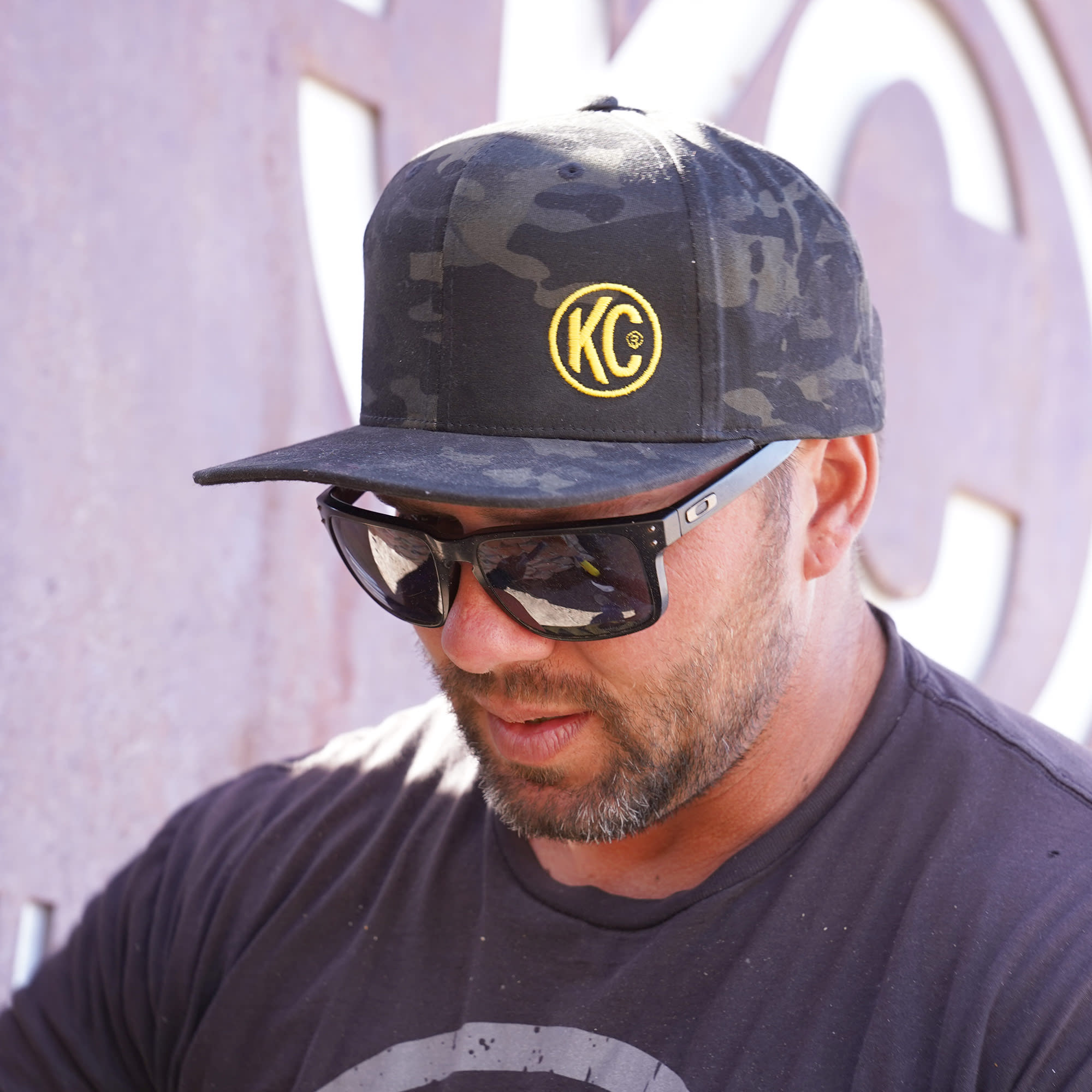 KC HiLiTES KC Black Baseball Cap With Yellow Logo - Snap Back 70212