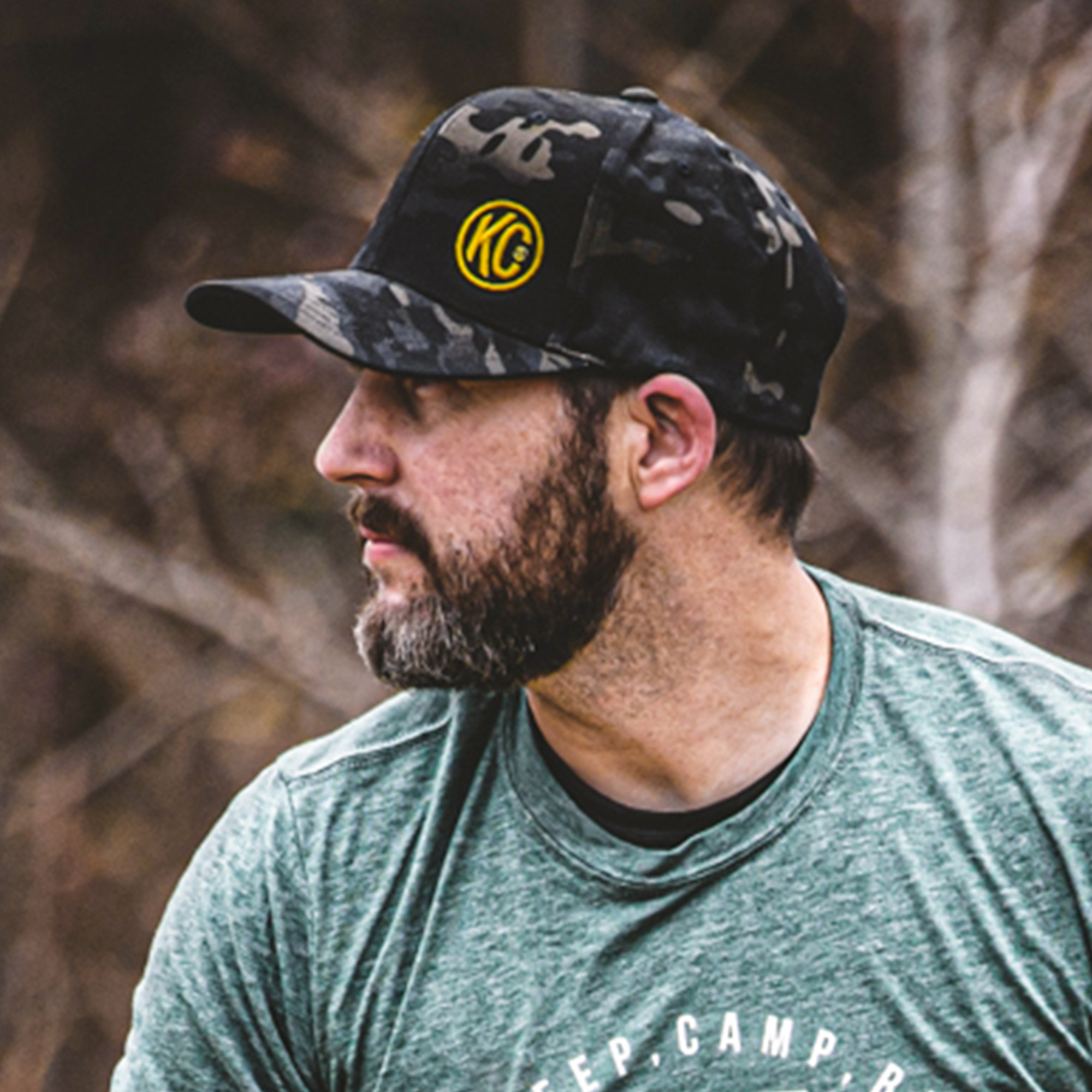 KC HiLiTES KC Black Baseball Cap With Yellow Logo - Snap Back 70212