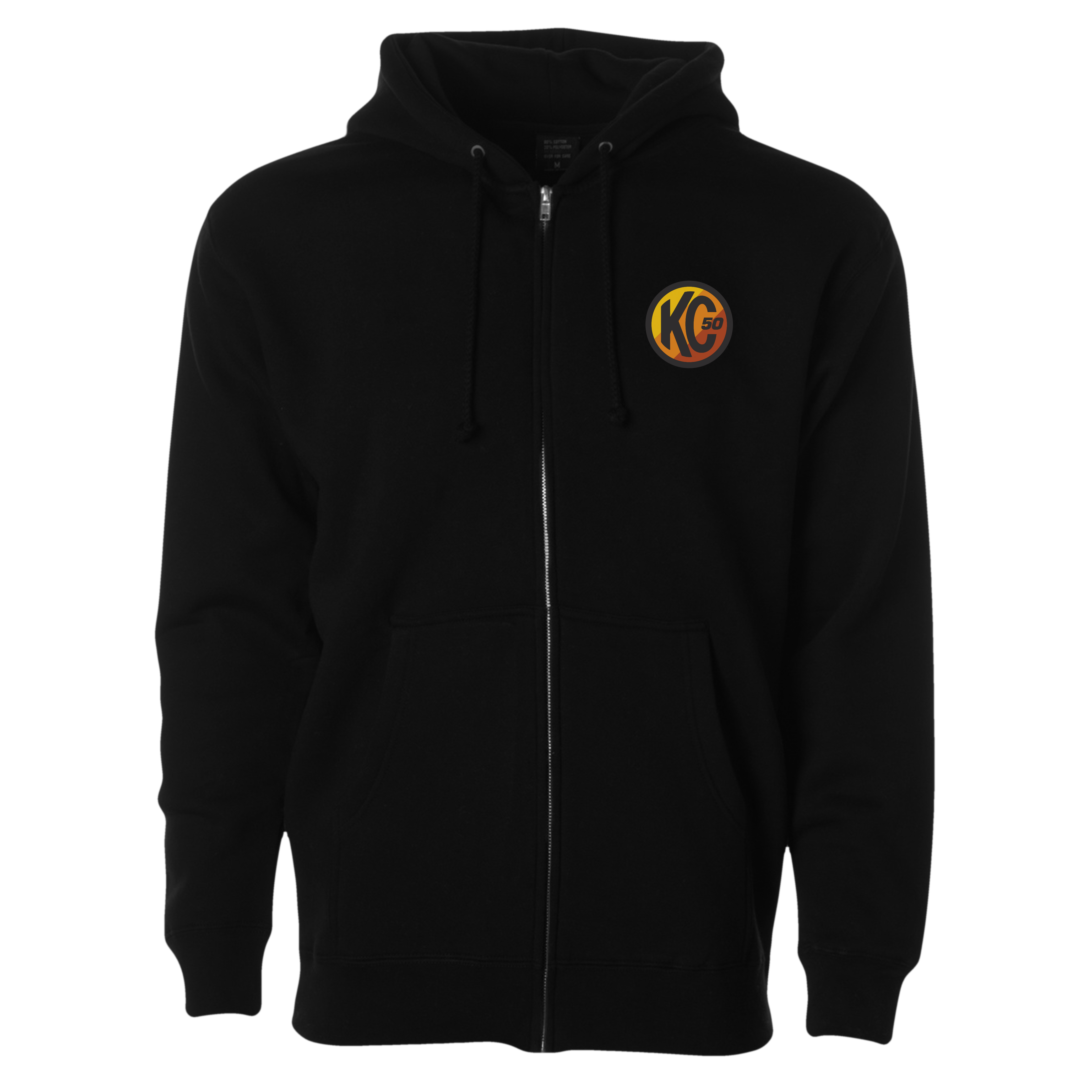 KC HiLiTES KC Hoodie Zip-Up Racer Logo Front Original Logo Back Black 5X-Large 70314