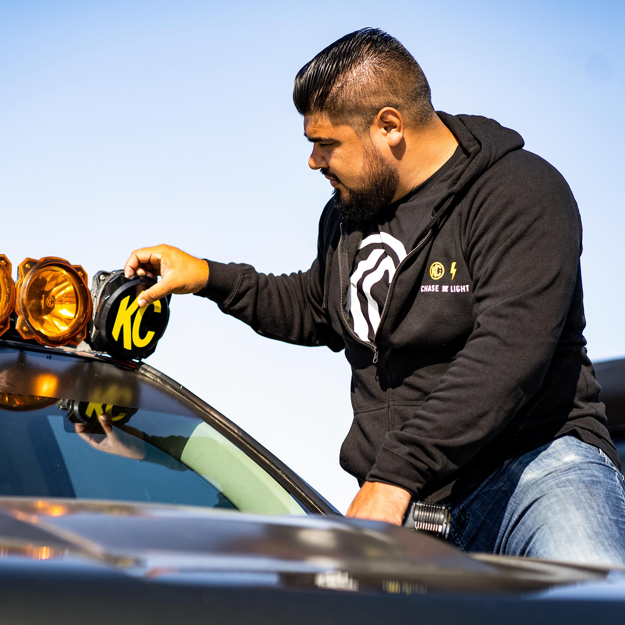 KC HiLiTES KC Fear No Trail Zip-Up Hoodie - Black - Small 70315