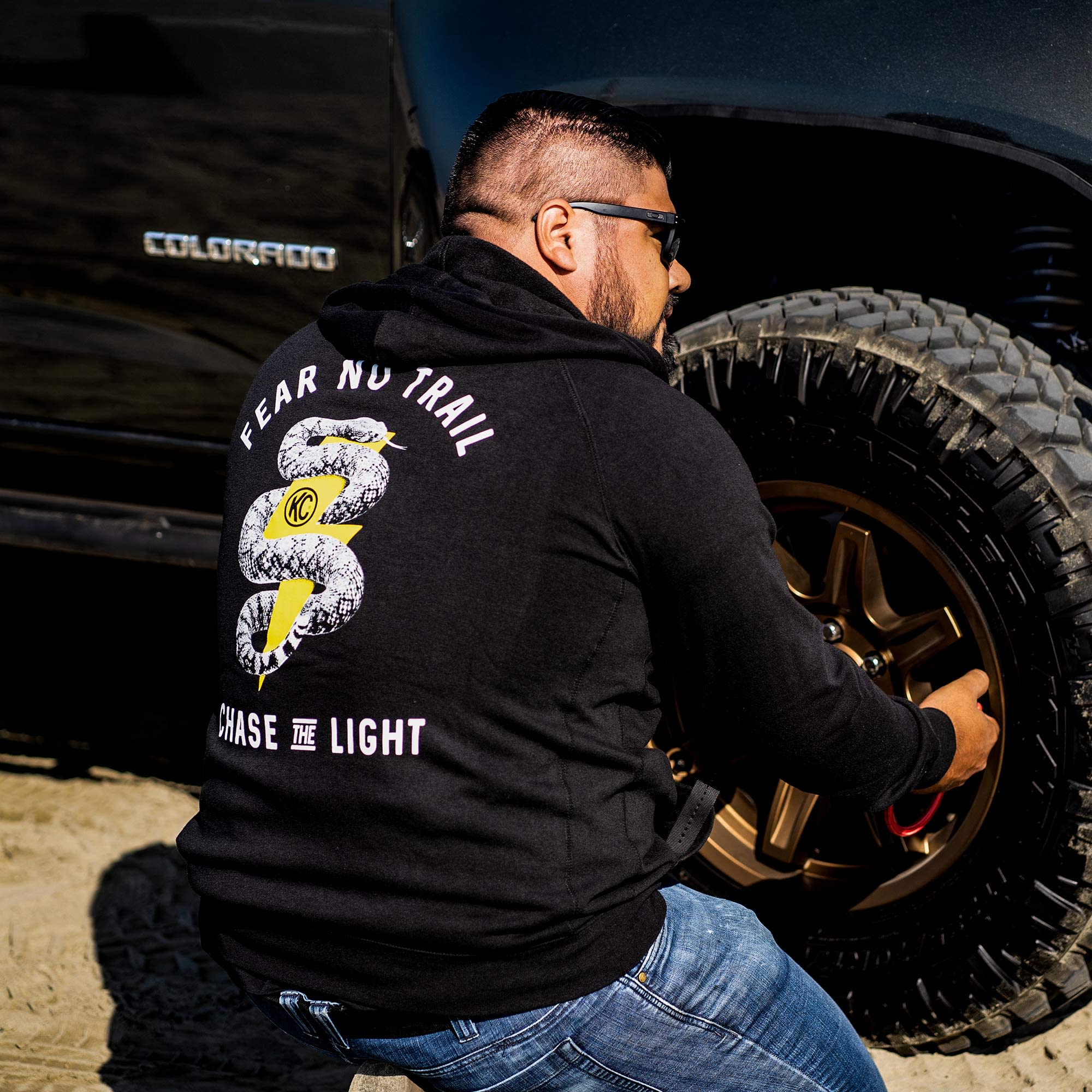 KC HiLiTES KC Fear No Trail Zip-Up Hoodie - Black - 2X-Large 70319