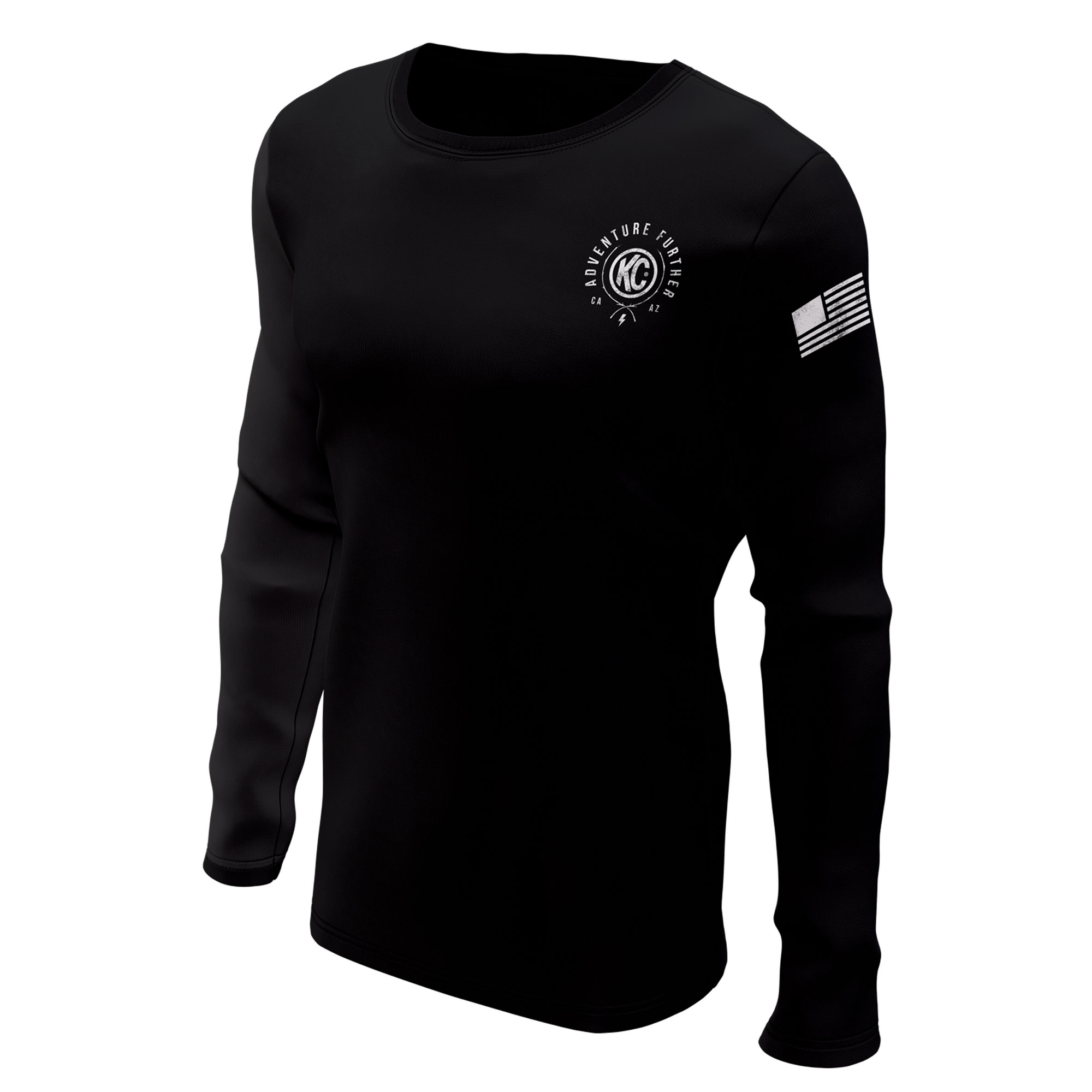 KC HiLiTES KC T-Shirt Long Sleeve Trailblazer Defy Limits Camping Graphic Black 2X-Large 70594