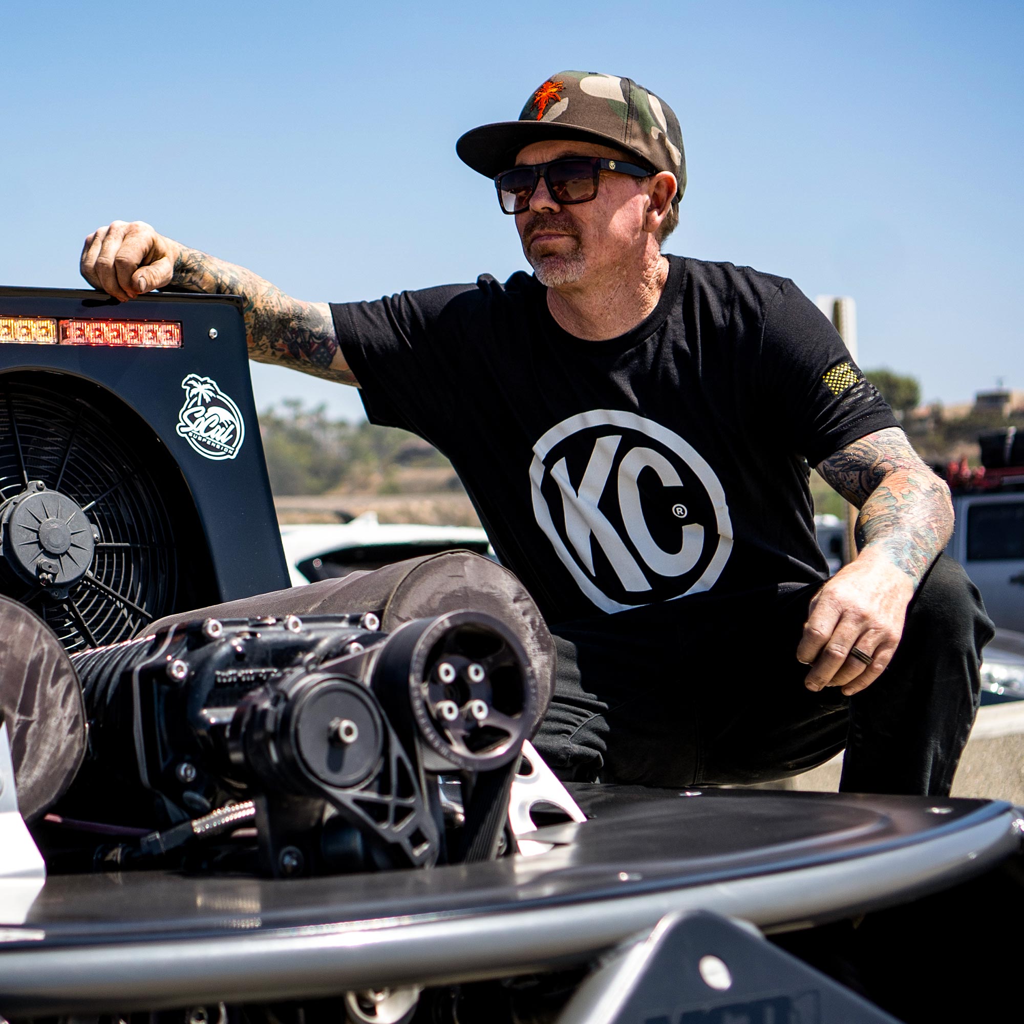 KC HiLiTES KC Classic White Logo Tee Shirt - Black - Small 70606