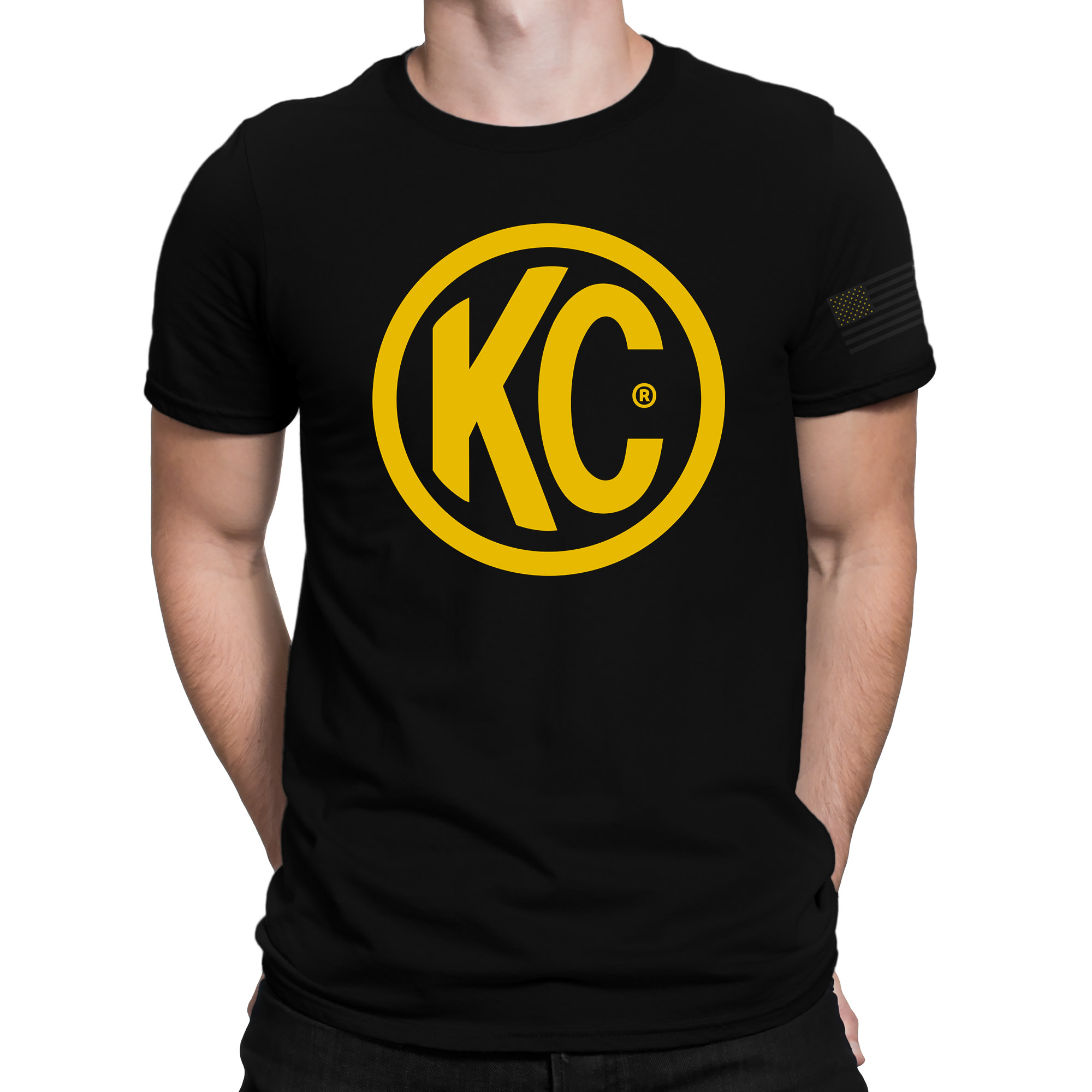 KC HiLiTES KC Classic Yellow Logo Tee Shirt - Black - 2X-Large 70616