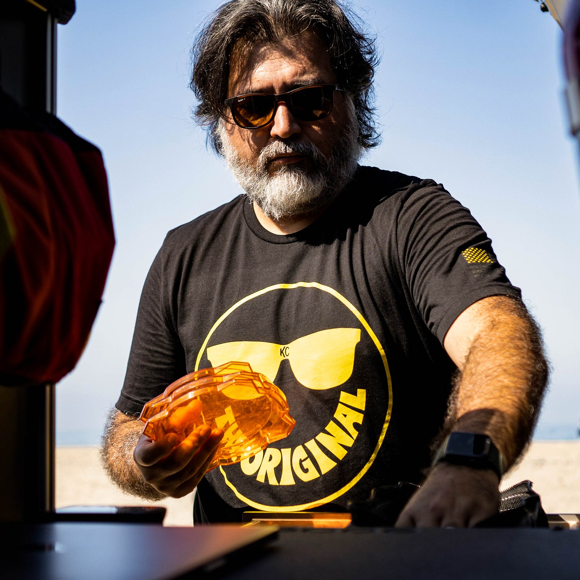 KC HiLiTES KC Smiley Tee Shirt - Black - Large 70626