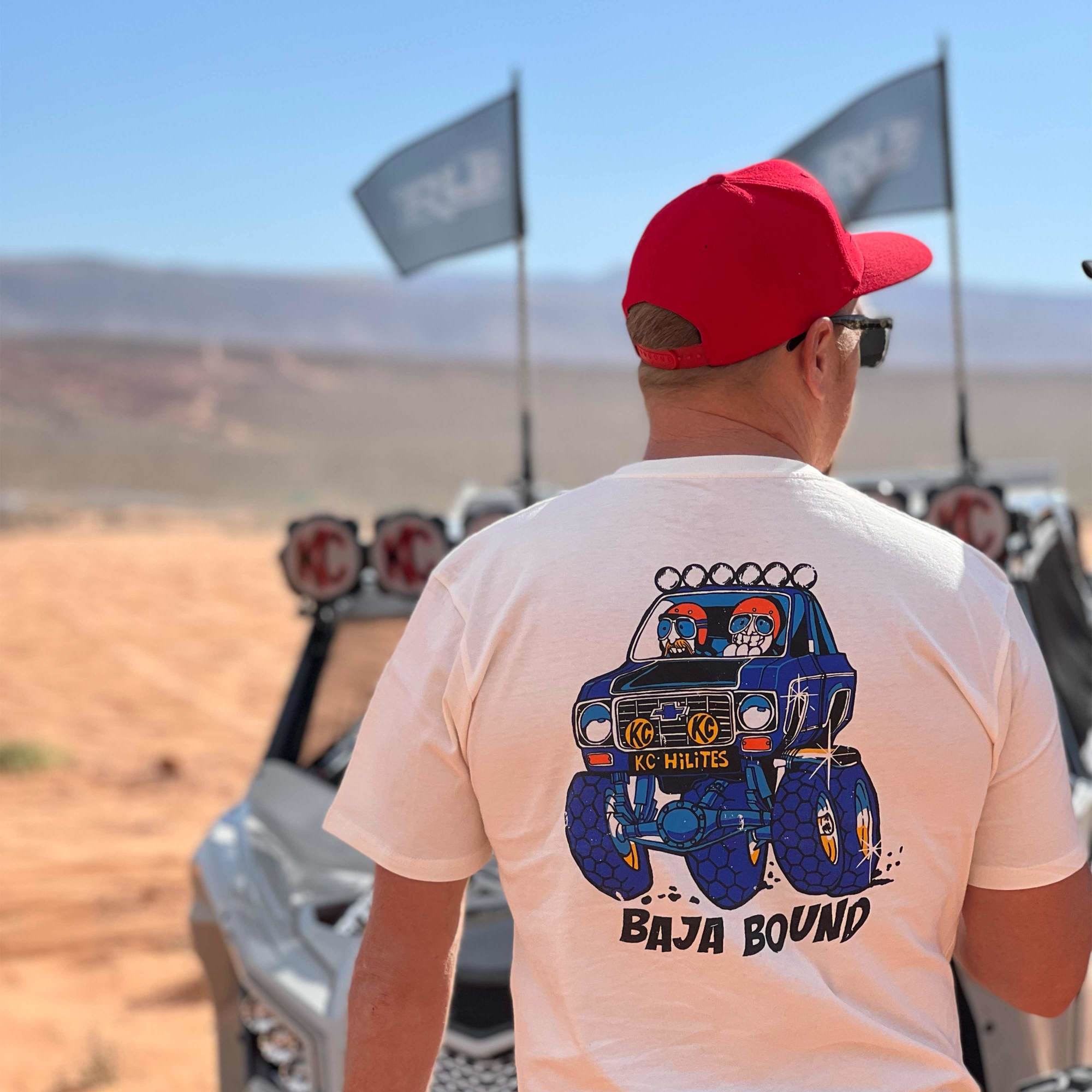 KC HiLiTES KC Baja Bound Retro Tee Shirt - Natural - Medium 70655