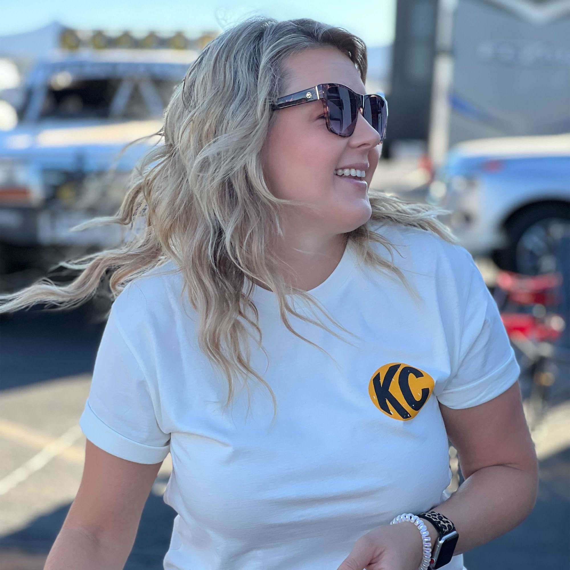 KC HiLiTES KC Baja Bound Retro Tee Shirt - Natural - X-Large 70657