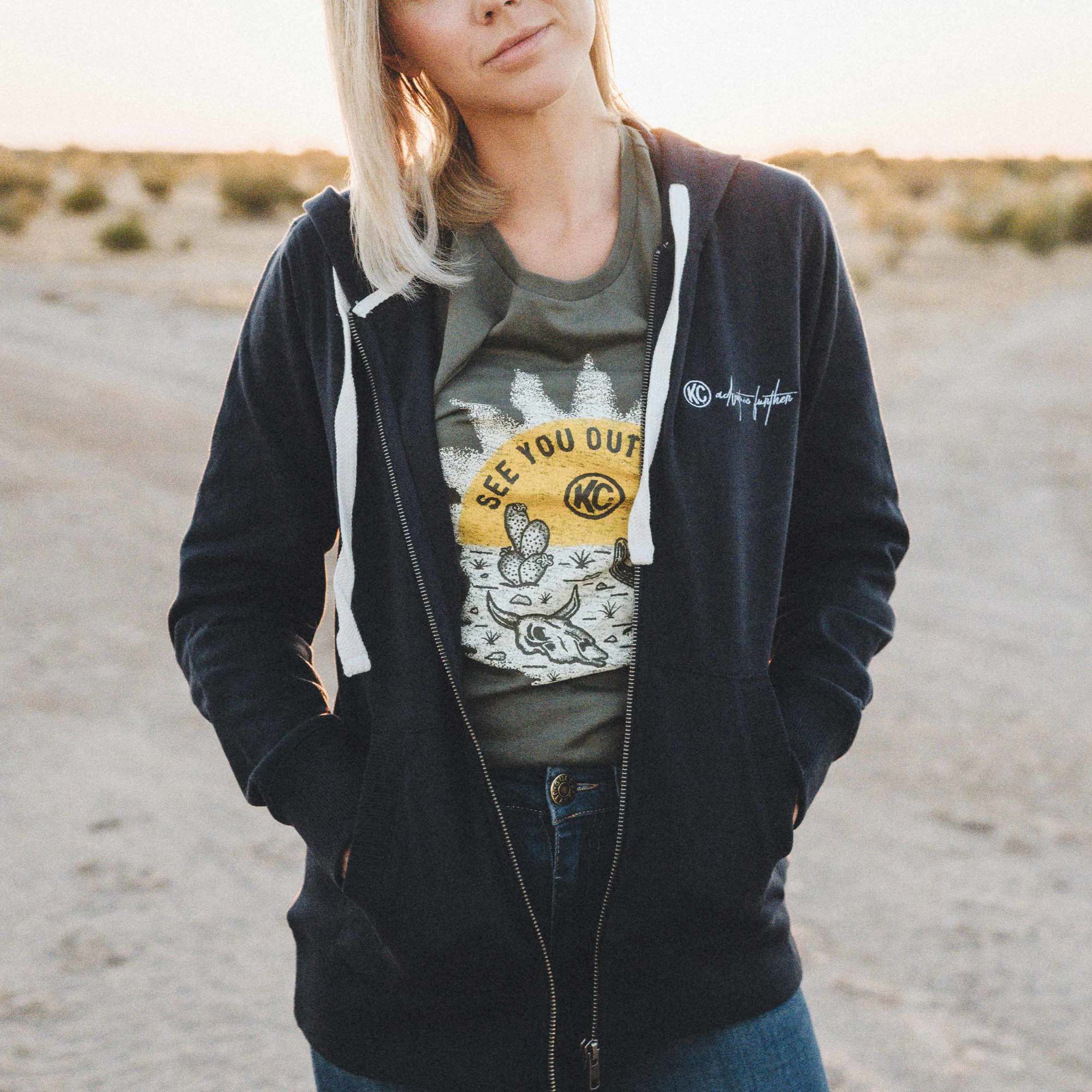 KC HiLiTES KC Women%27s Weekender Zip-Up Hoodie - Navy - Medium 70660