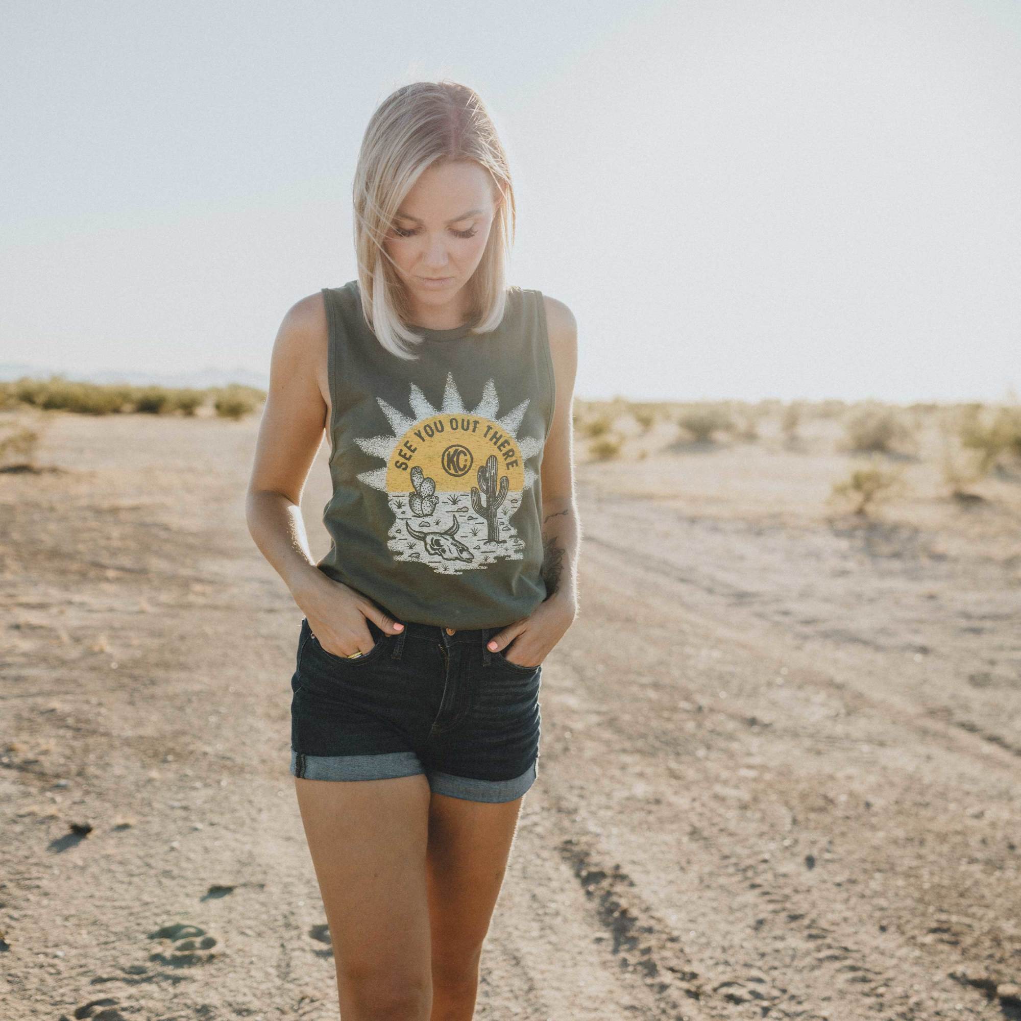 KC HiLiTES KC Women%27s Desert Nomad Tank Top - Green - Medium 70679