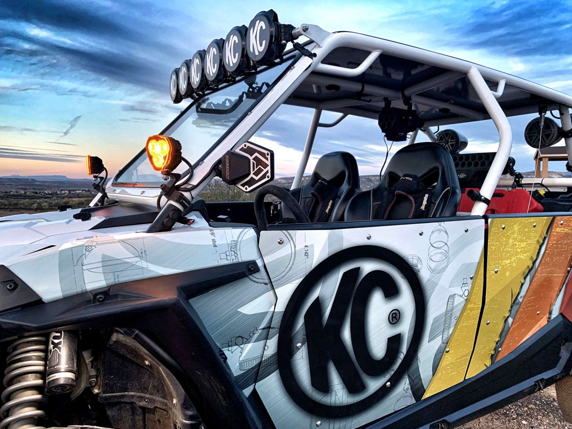 KC HiLiTES Bracket Set - Tube Clamp - UTV ATV - 1.75" 55 Deg - Pair 73311