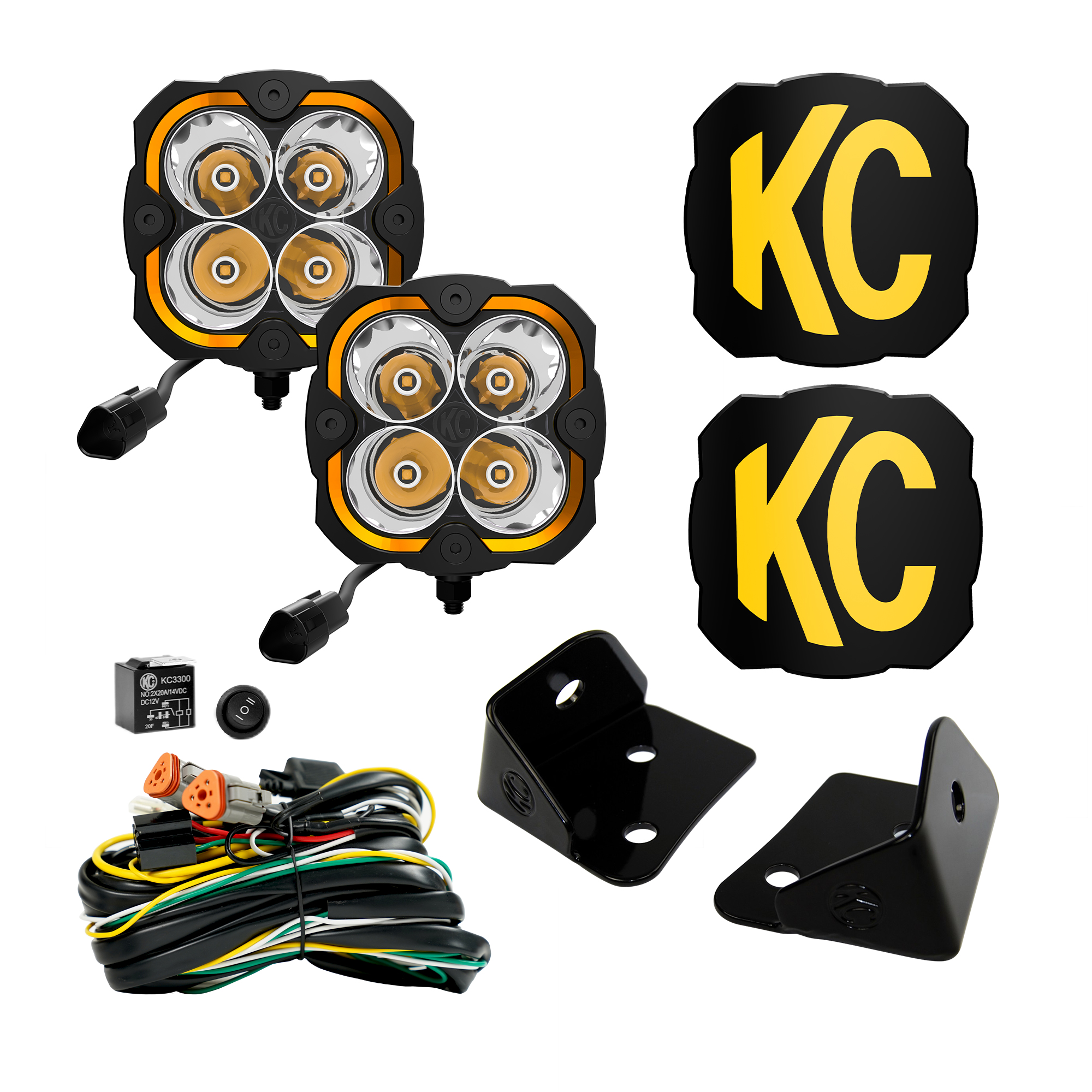 KC HiLiTES KC FLEX ERA 4 LED 5in Spot 2-Light System 2007-2018 Jeep Wrangler JK 97138