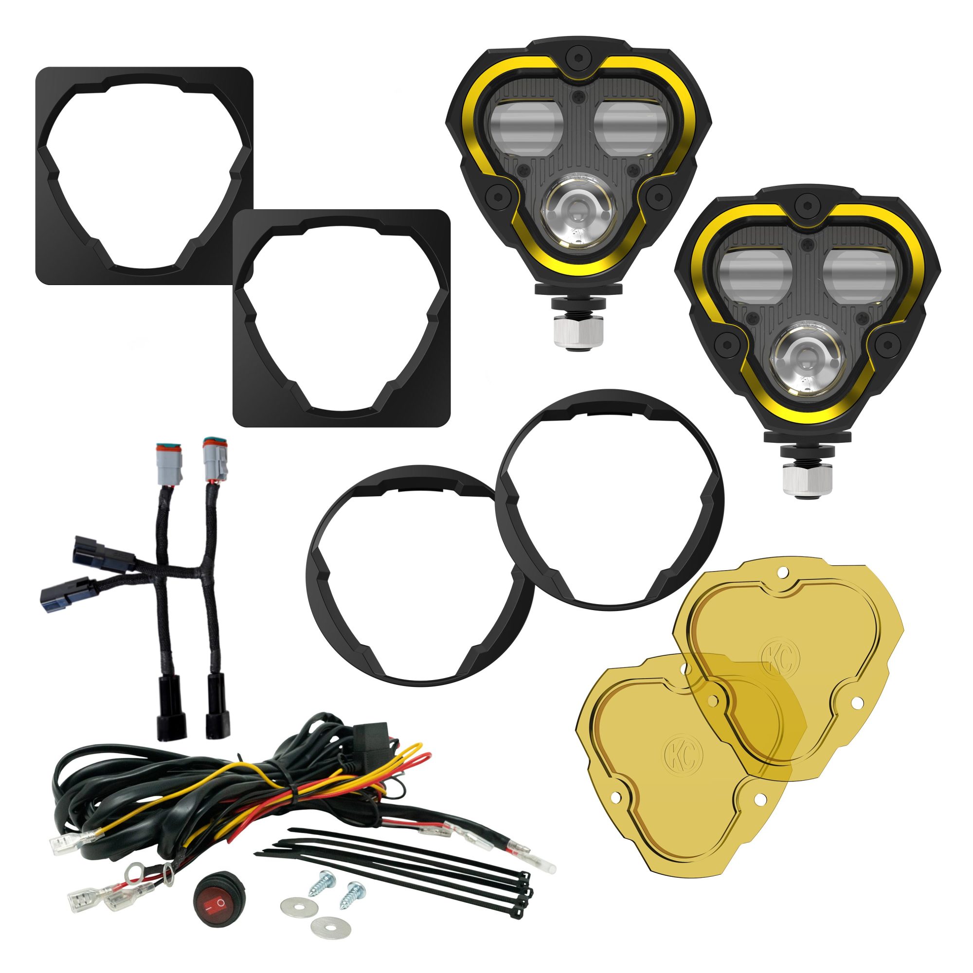 KC HiLiTES KC FLEX ERA 3 LED DM SAE FOG 2-LIGHT MSTR KIT 10-24 JEEP JK JL JT AFTERMARKET 97147