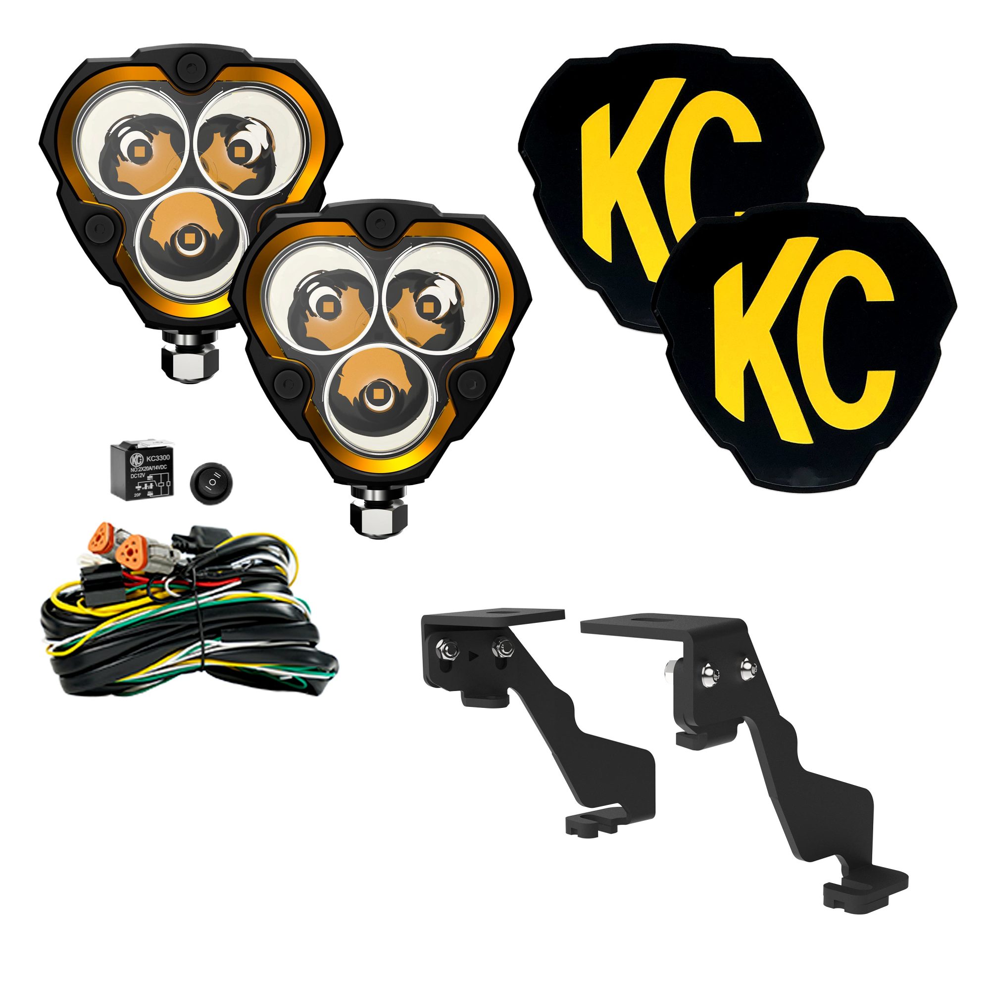 KC HiLiTES KC FLEX ERA 3 LED 3.5in Spot 2-Light System 2015-2020 Ford F-150 Raptor 97142