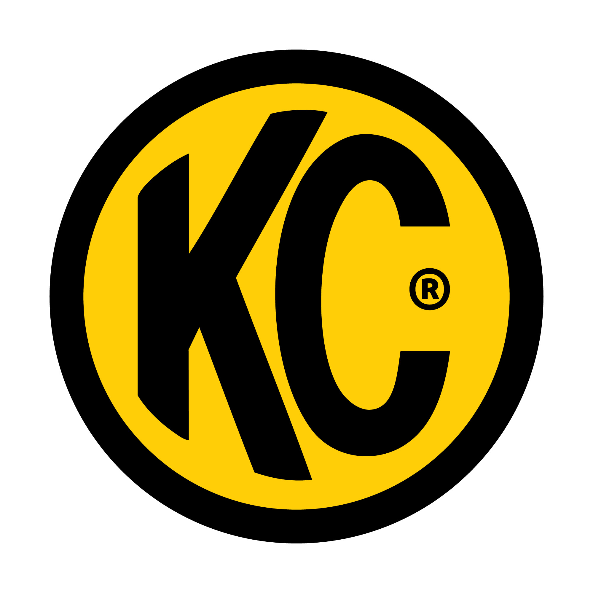 KC HiLiTES KC Decal 6in Round KC Logo Yellow Black EA 9910