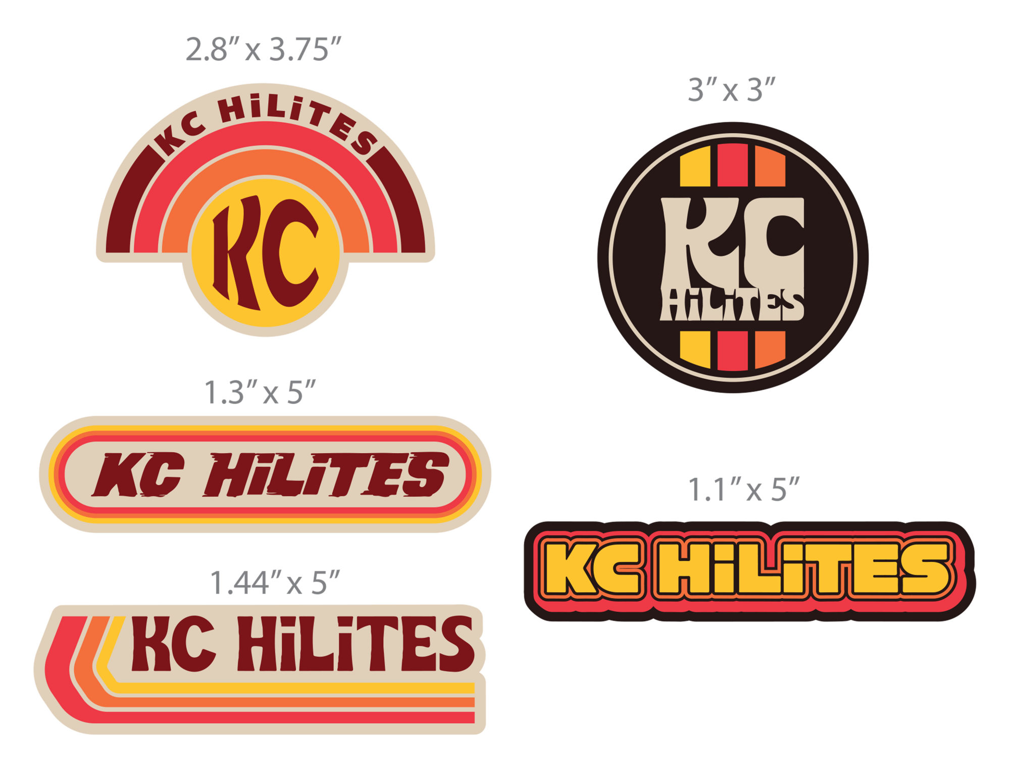 KC HiLiTES KC Throwback Logos Sticker Pack 9949