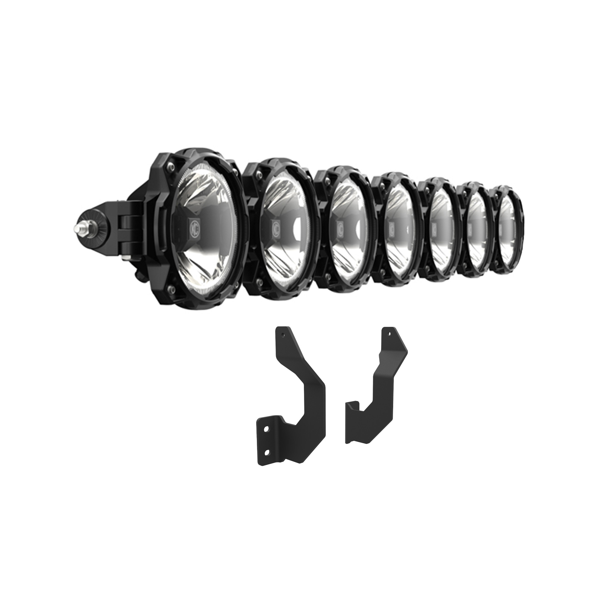 KC HiLiTES Gravity LED Pro6 - 7-Lt Bar Kt - Frnt Bmpr - 2017-2024 Ford Super Duty 91346