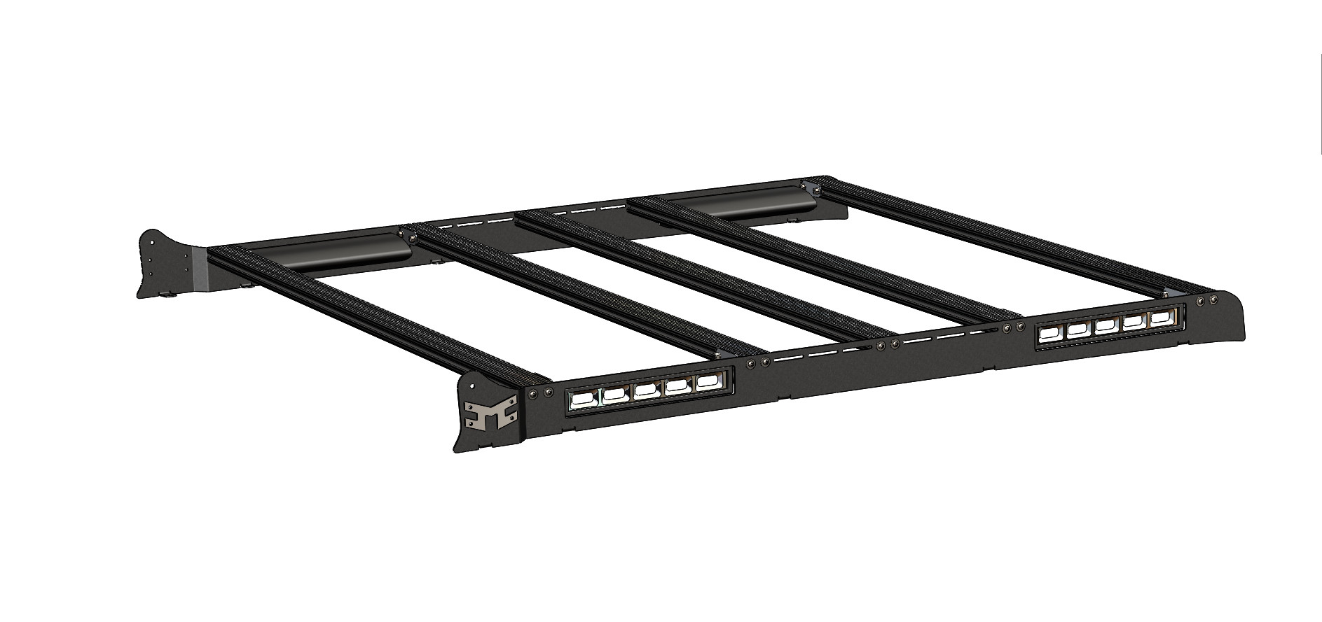 KC HiLiTES Perfmnc Roof Rack Alum w/LED Lt Mnts & Crssbrs - 18-23 Jeep Wrangler JL 4-Door 9218