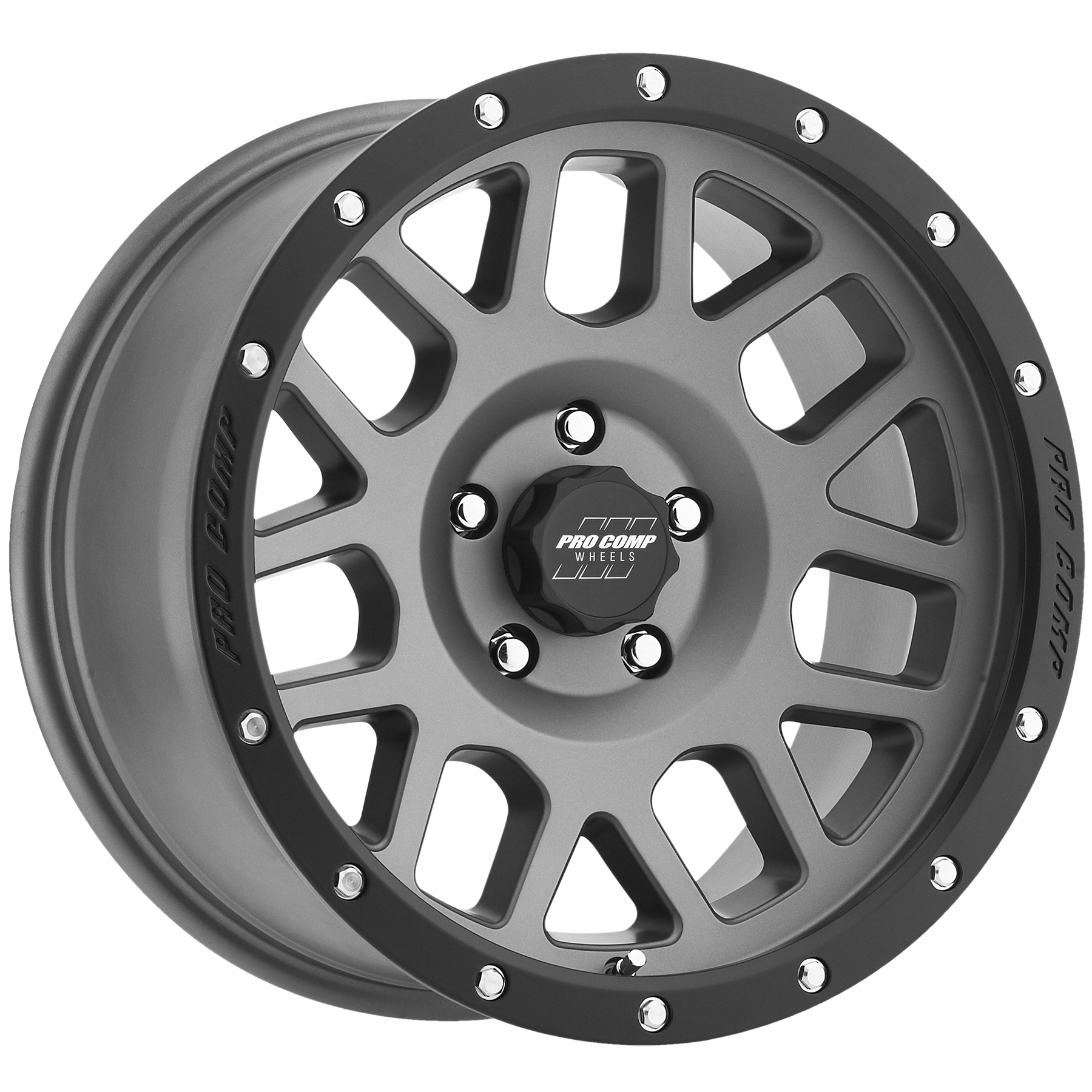 Pro Comp Vertigo Matte Graphite 18x9 5x5 5BS Offset 0mm Cap P/N 5040556000 2640-897350