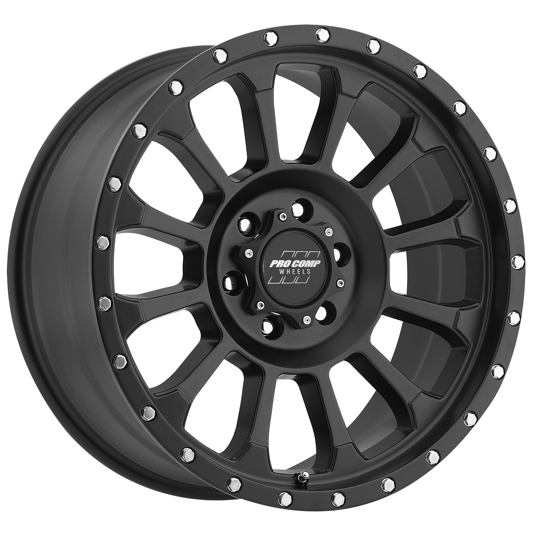 Pro Comp Rockwell Satin Black 18x9 6x5.5 5BS Offset 0mm Cap P/N 503442500 5034-8983