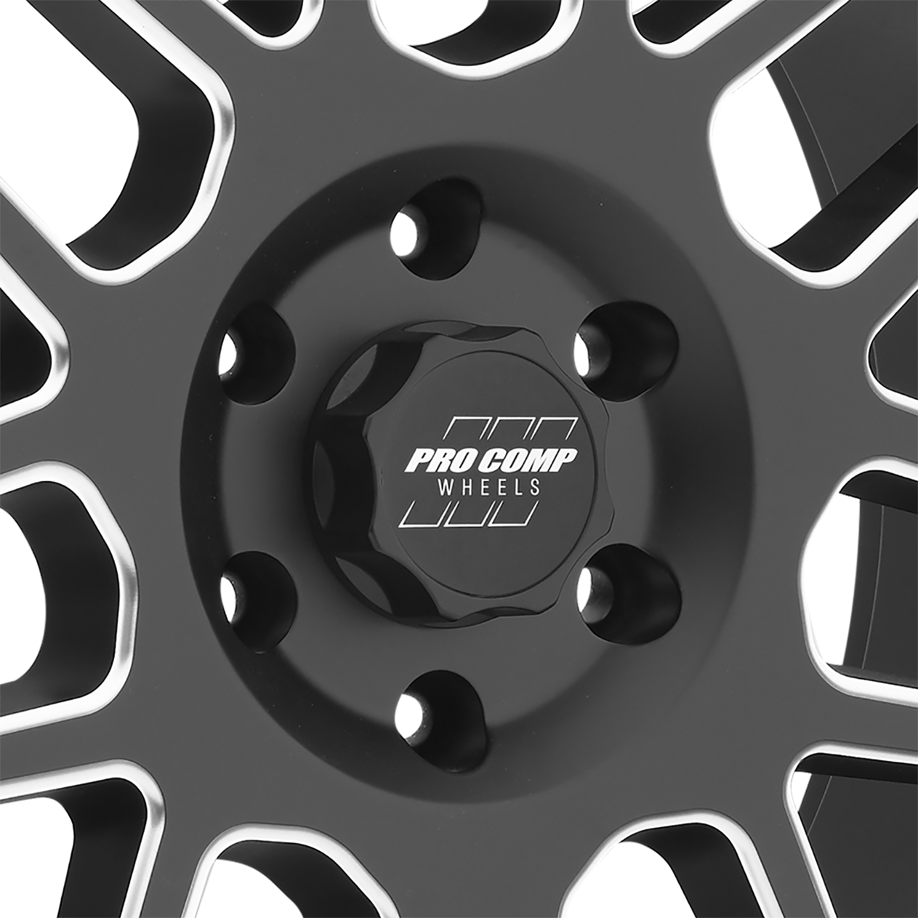 Pro Comp Vertigo Satin Black Milled 17x9 6x5.5 4.75BS Offset -6mm Cap P/N 5040556000 5140-7983