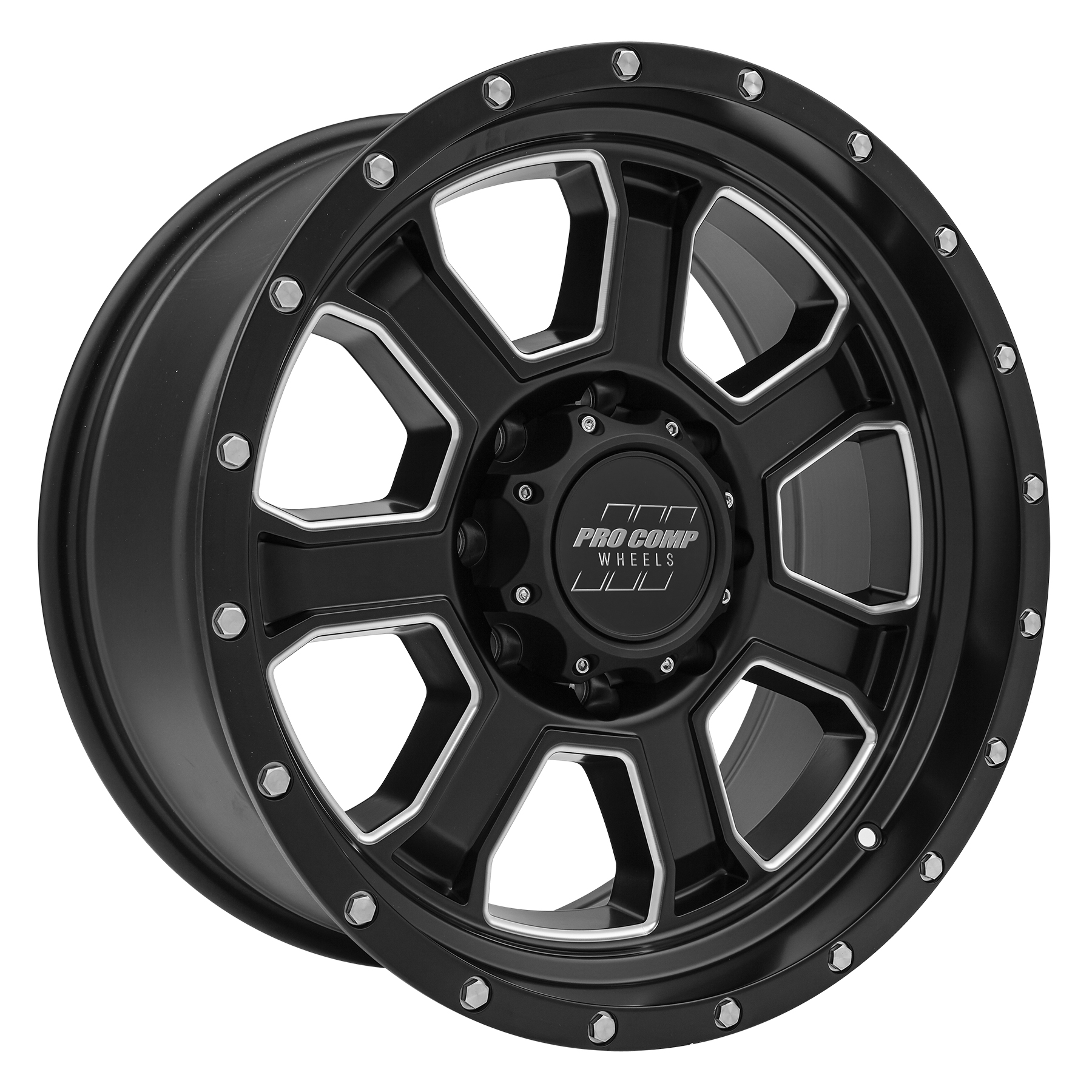 Pro Comp Sledge Satin Black Milled 20X9 8x170 5BS Offset 0mm Cap P/N 503451501 5143-2970