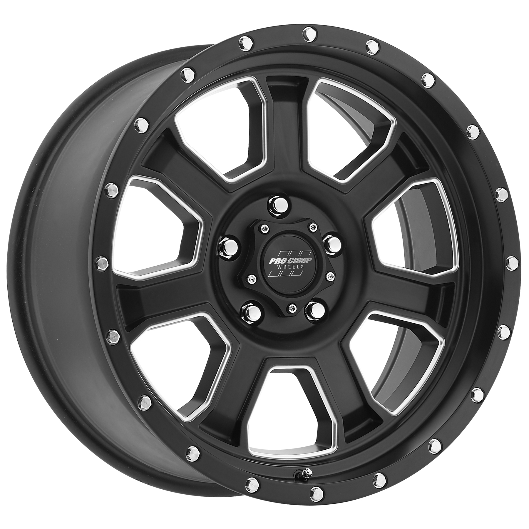 Pro Comp Sledge Satin Black Milled 17X9 5x5 4.75BS Offset -6mm Cap P/N 503432700 5143-7973
