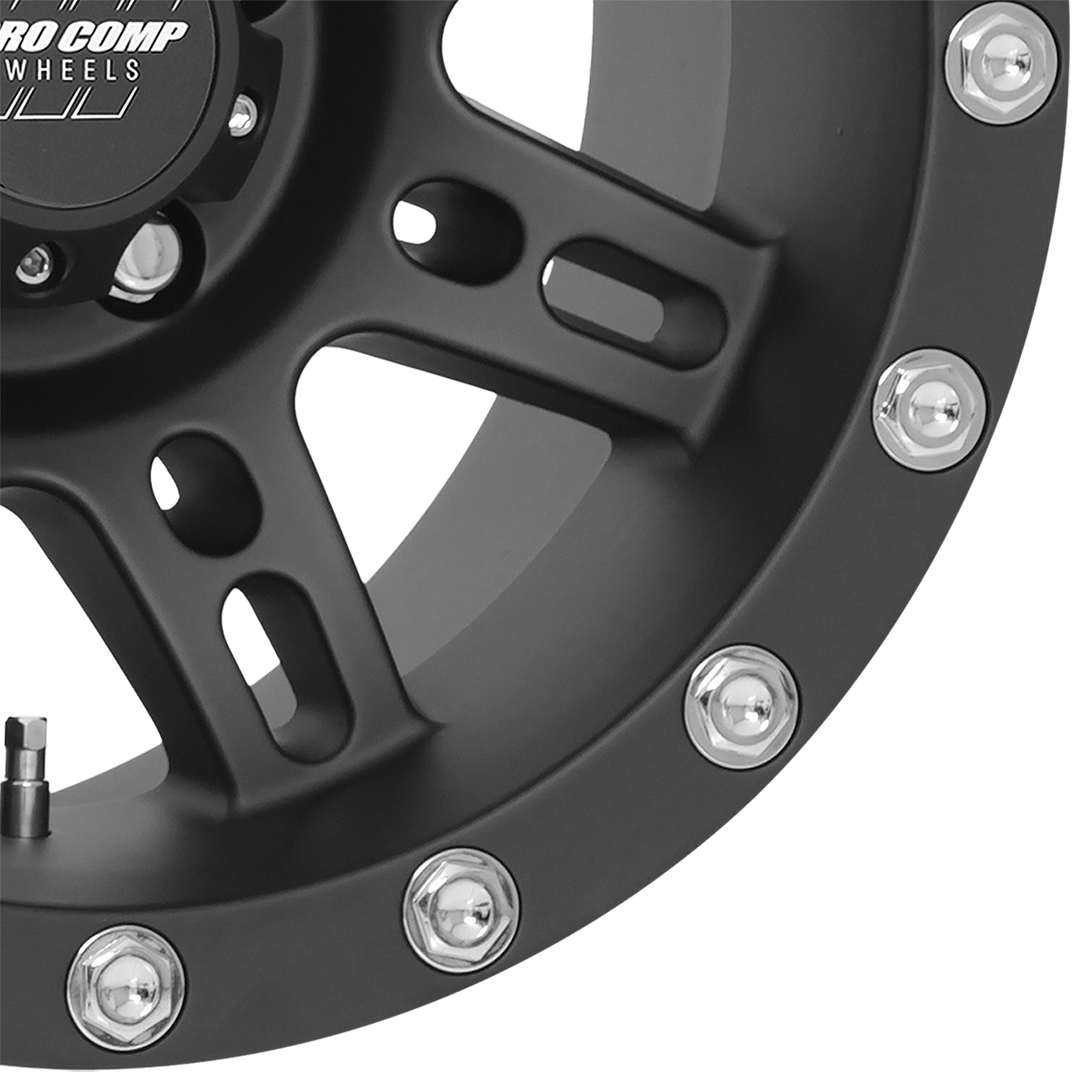 Pro Comp Stryker Matte Black 15x8 5x4.5 3.75BS Offset -19mm Cap P/N 703154500 7031-5865