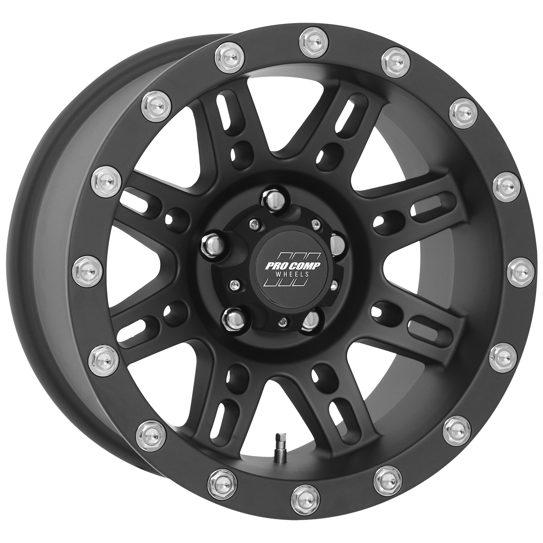 Pro Comp Stryker Matte Black 16x8 5x5 4.5BS Offset 0mm Cap P/N 703154500 7031-6873