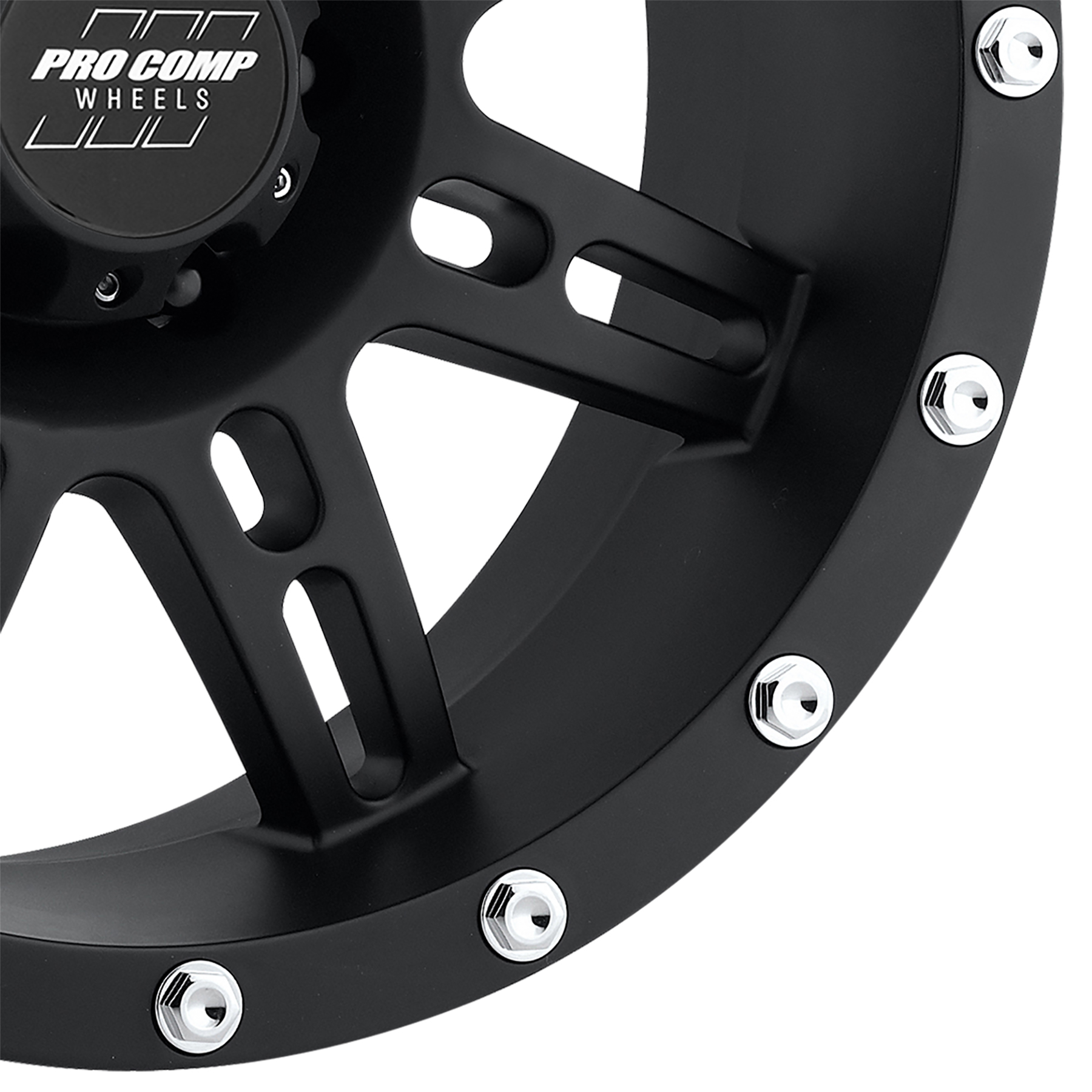 Pro Comp Stryker Matte Black 17x9 6x5.5 4.75BS Offset -6mm Cap P/N 703165500 7031-7983