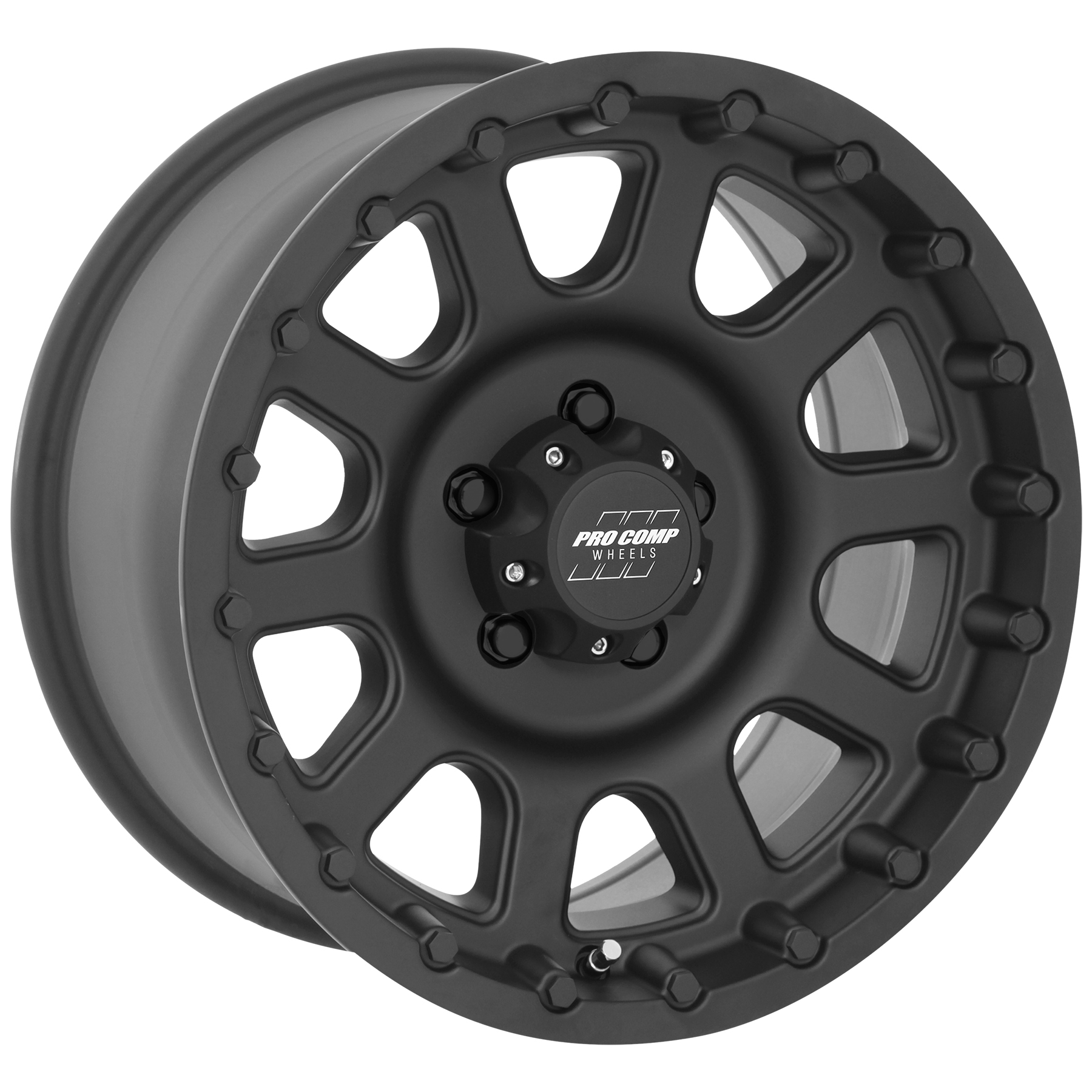 Pro Comp Bandido Matte Black 16x8 5x5 4.5BS Offset 0mm Cap P/N 703154500 7032-6873