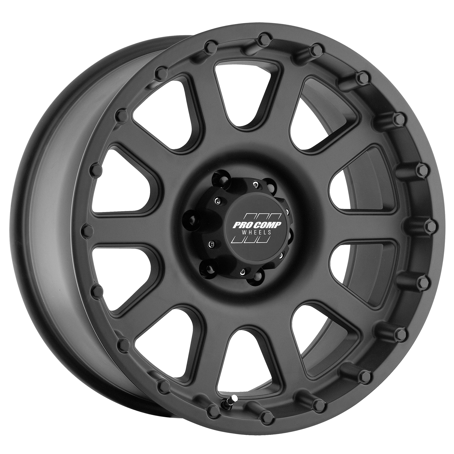 Pro Comp Bandido Matte Black 17x9 6x5.5 4.75BS Offset -6mm Cap P/N 703165500 7032-7983