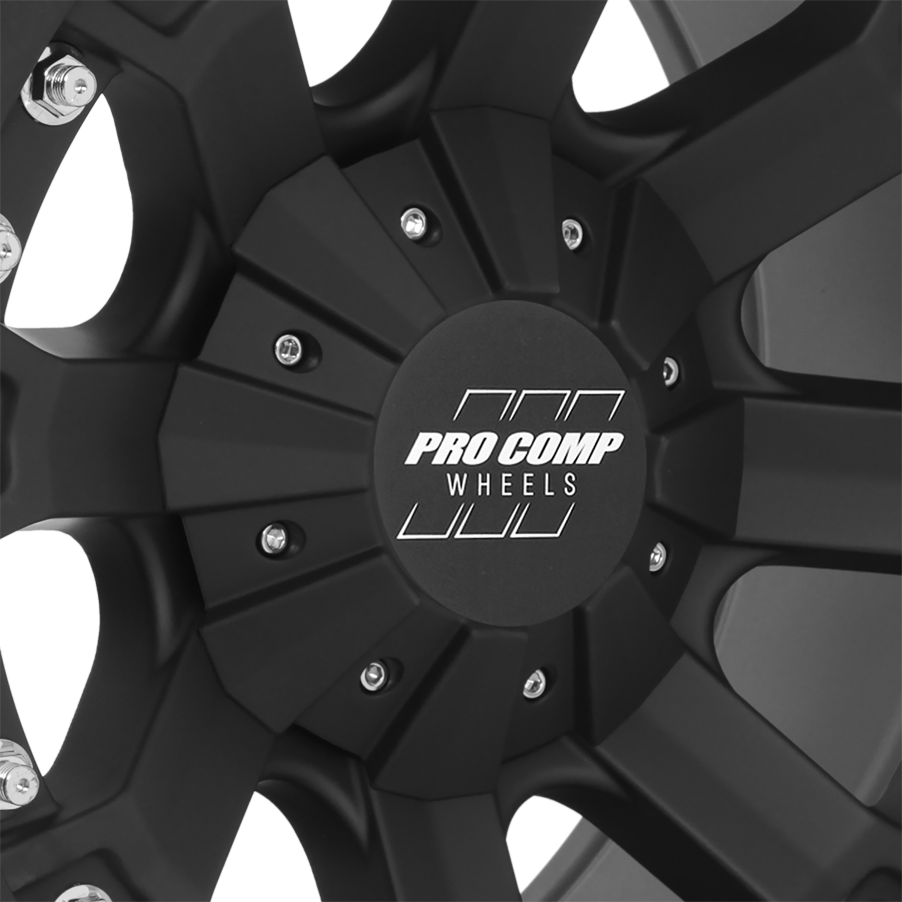 Pro Comp Grind Matte Black 18x9 5x5 5BS Offset 0mm Cap P/N 703365500 7033-8973