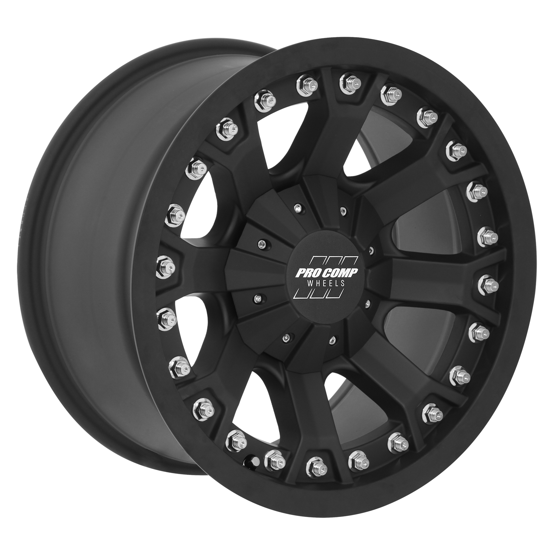 Pro Comp Grind Matte Black 18x9 5x5.5 5BS Offset 0mm Cap P/N 703365500 7033-8926