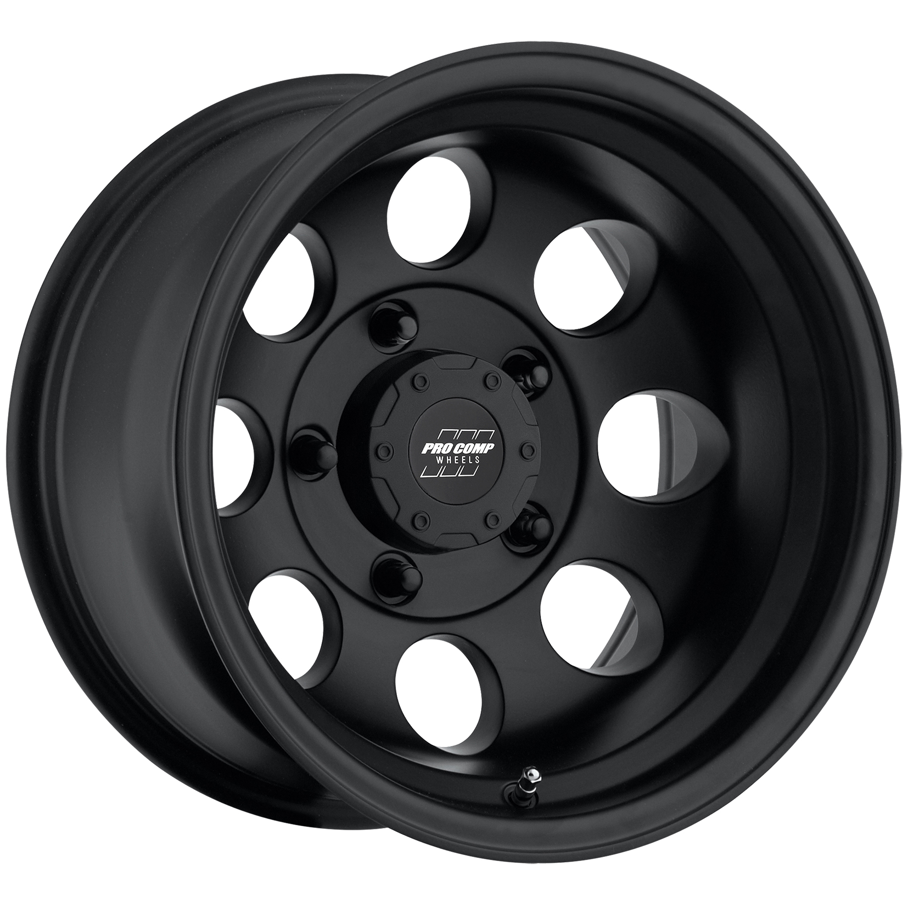 Pro Comp Vintage Matte Black 16x8 5x4.5 4BS Offset -12mm Cap P/N 8327041 7069-6865