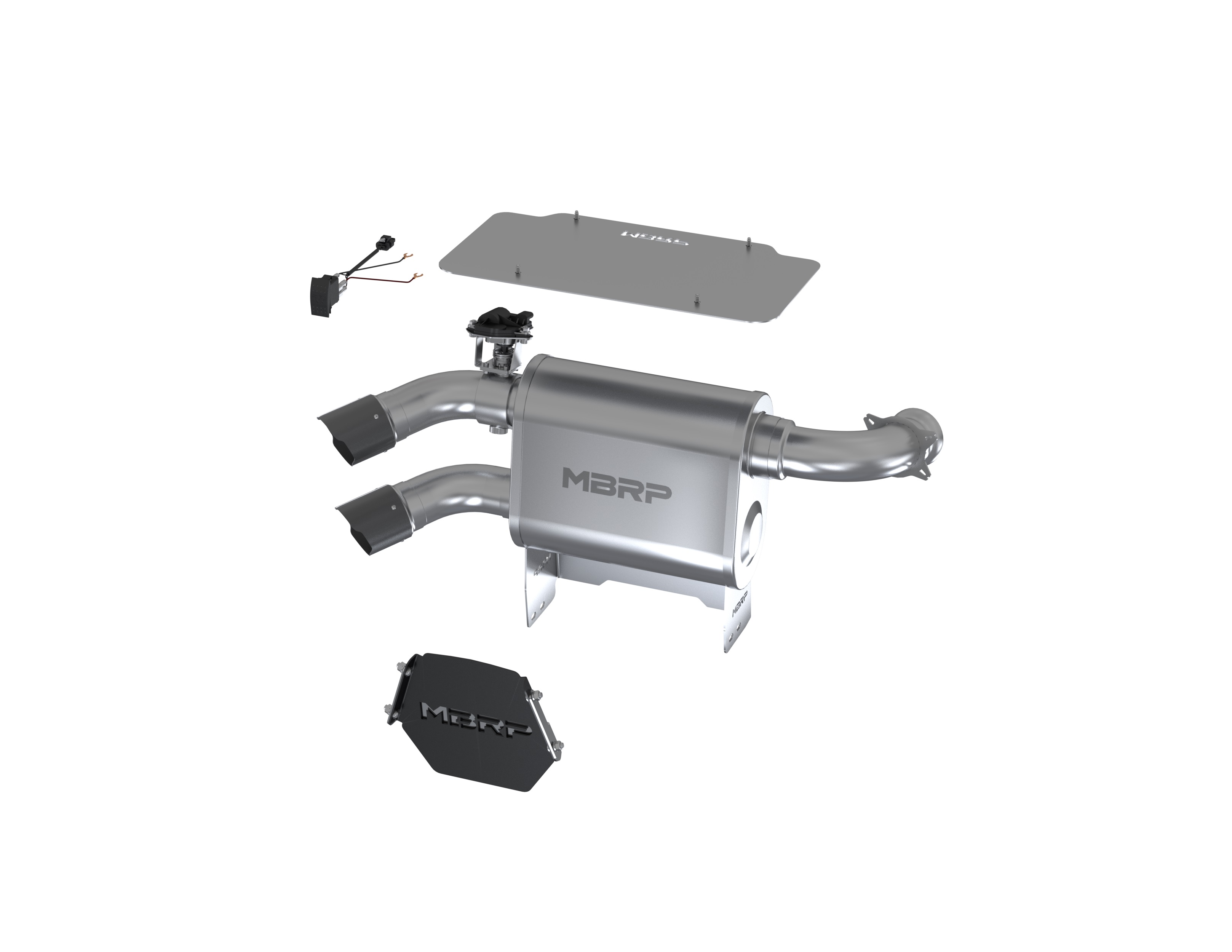 MBRP Exhaust Active Exhaust. T304 Dual-Out. 3" OD Carbon Fiber Tips. AT-9208AS