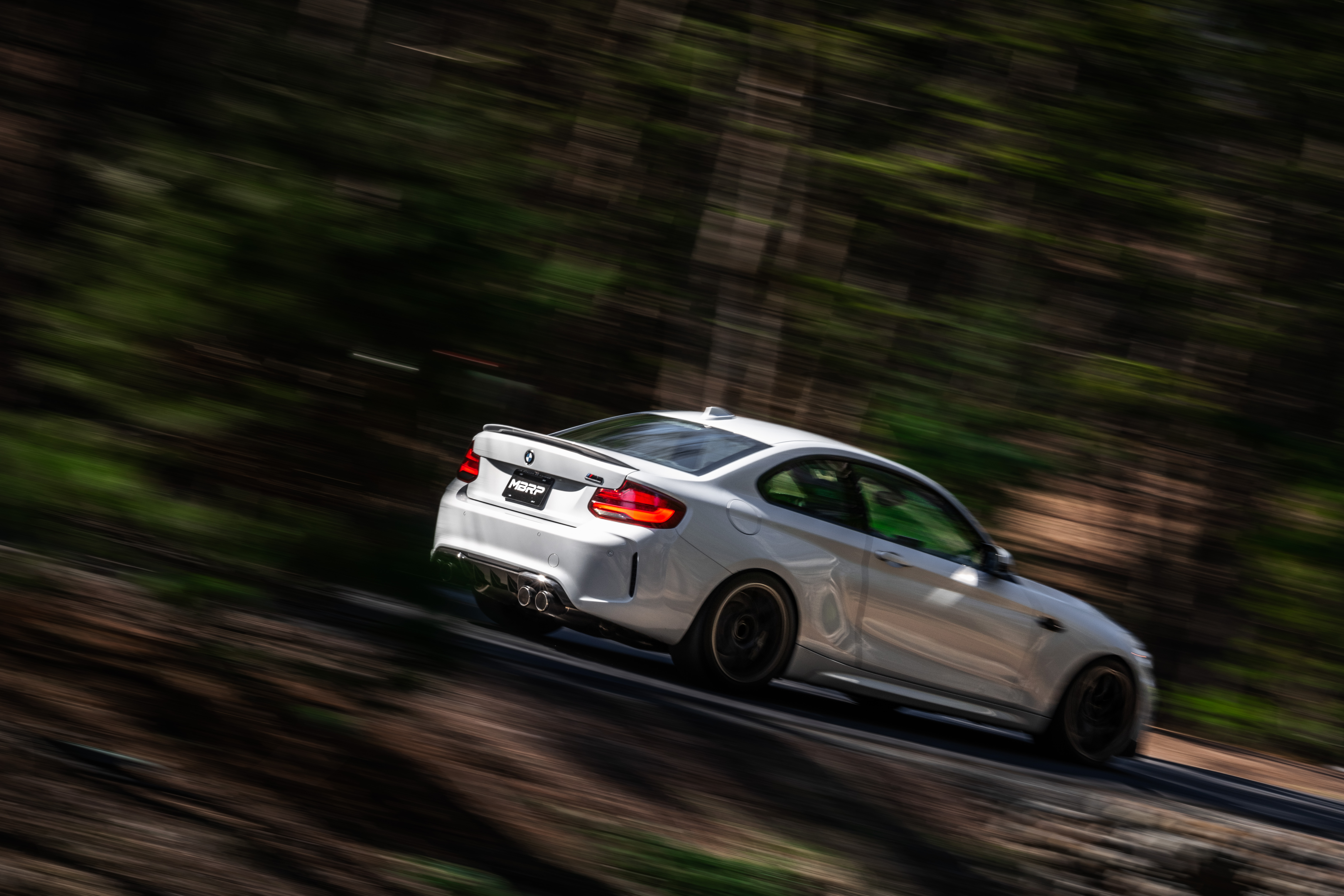 MBRP Exhaust 3in. Resonator-Back. Dual Rear Quad Outlet. T304. CF. Active S45023CF