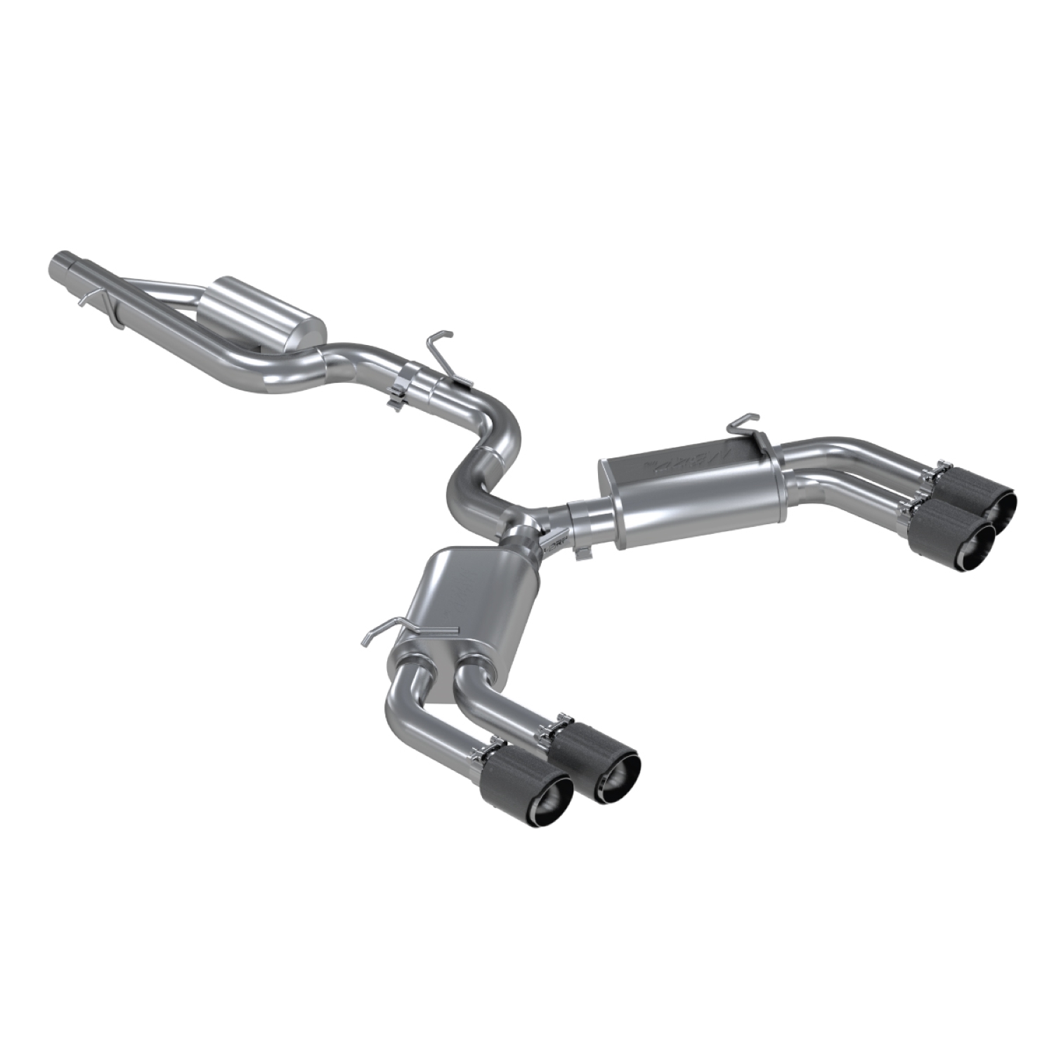 MBRP Exhaust 3in. Cat-Back. Valve Delete. Quad Split Rear Exit. T304. CF Tips S46013CF
