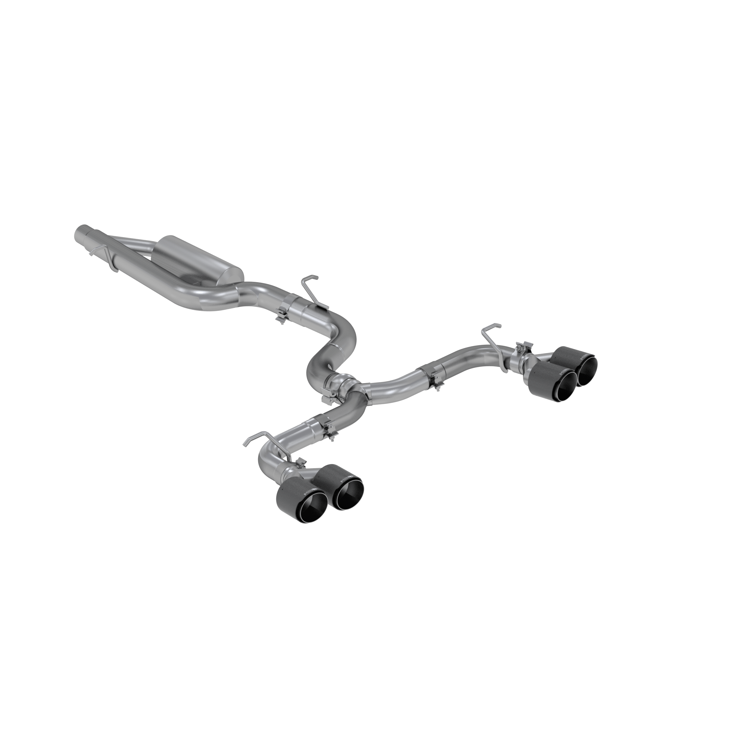 MBRP Exhaust 3in. Cat-Back. Valve Delete. Quad Split Rear Exit. T304. CF Tips S46033CF