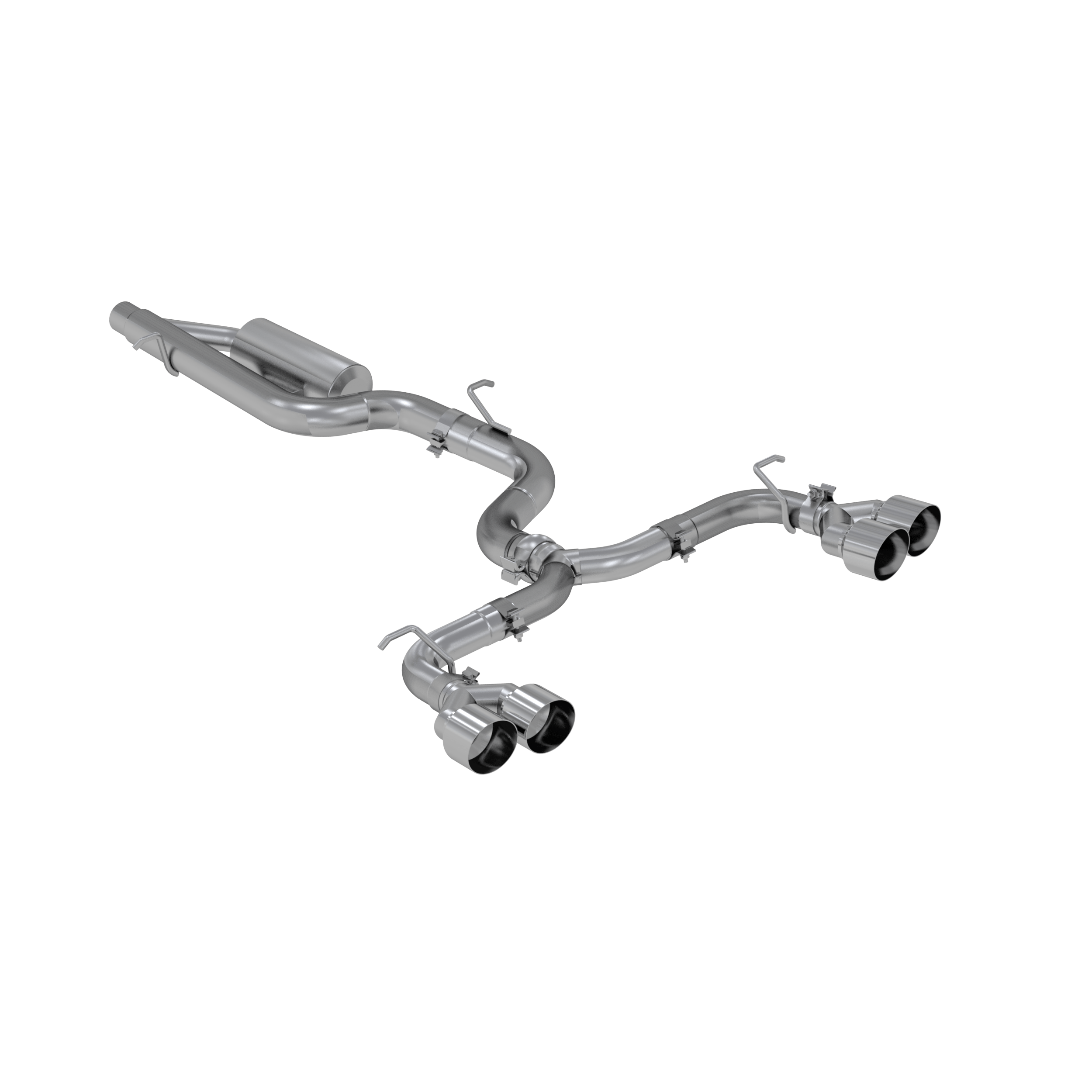 MBRP Exhaust 3in. Cat-Back. Valve Delete. Quad Split Rear Exit. T304 S4603304