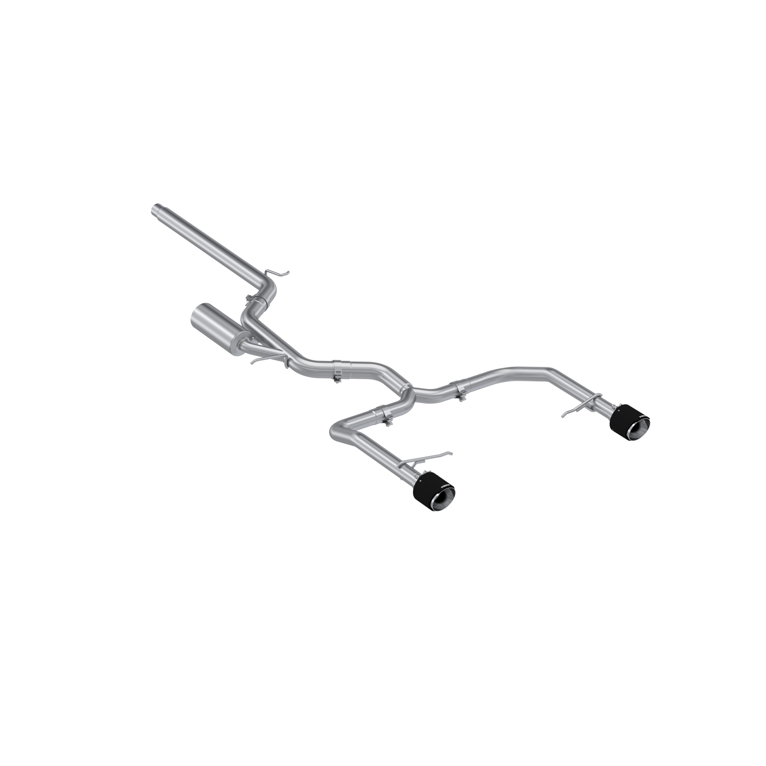 MBRP Exhaust 3in. Cat-Back. 2.5in. Dual Split Rear. T304. CF Tips S46153CF