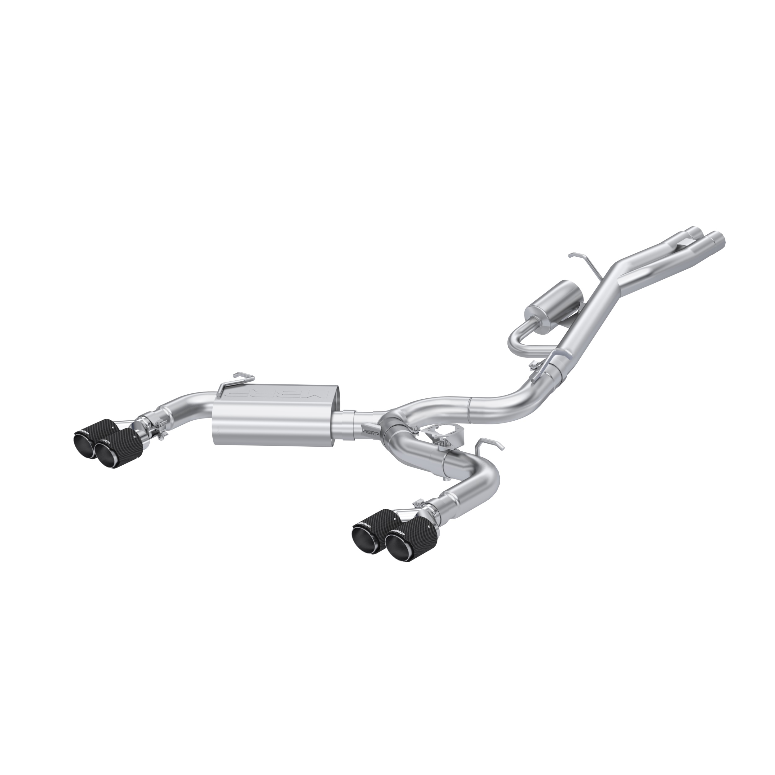 MBRP Exhaust 3in. Cat-Back. Dual Split Rear. T304. Quad CF Tips S46103CF