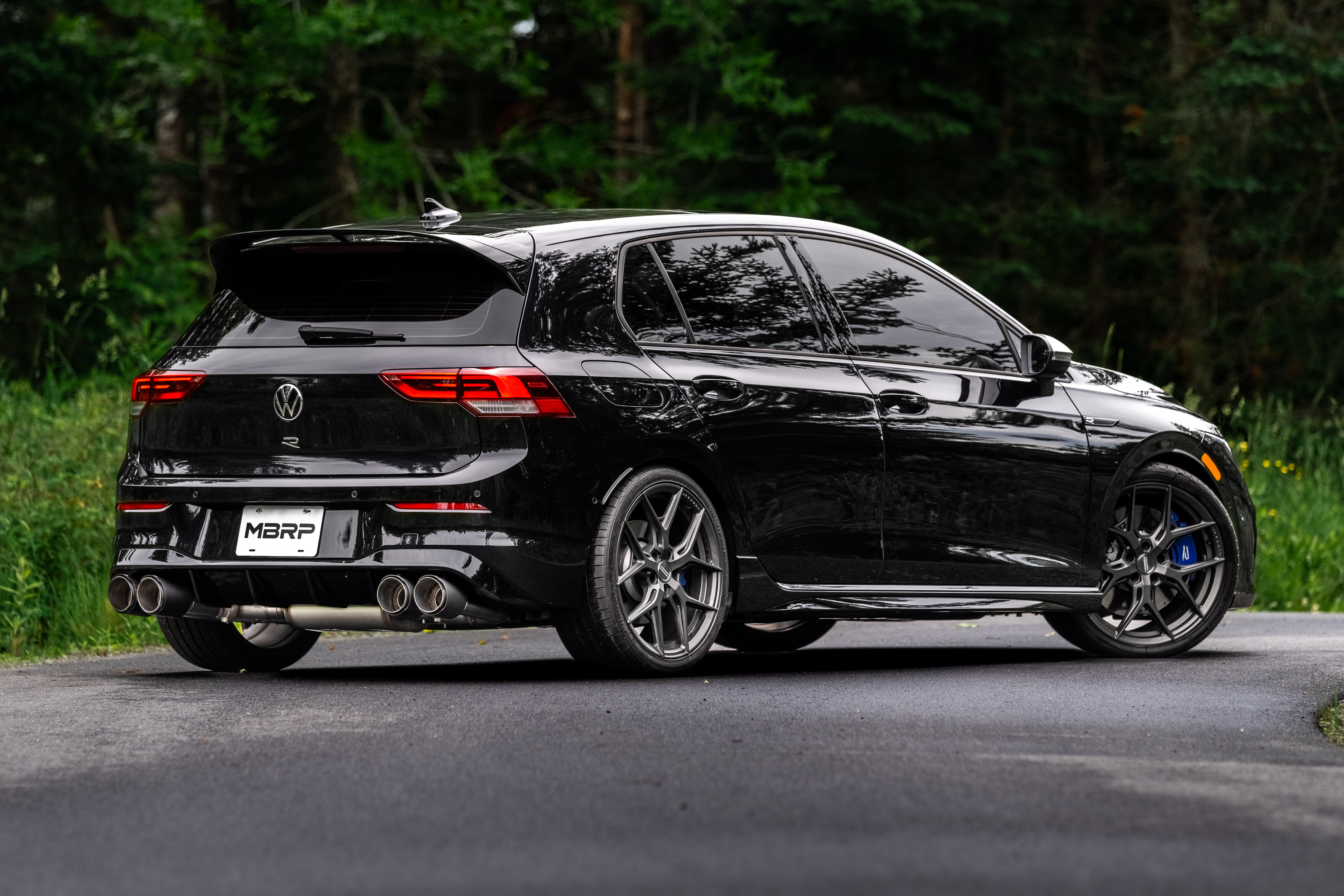 MBRP Exhaust 3in. Cat-Back. 2.5in. Quad Split Rear Exit. Active. T304. CF Tips S46133CF