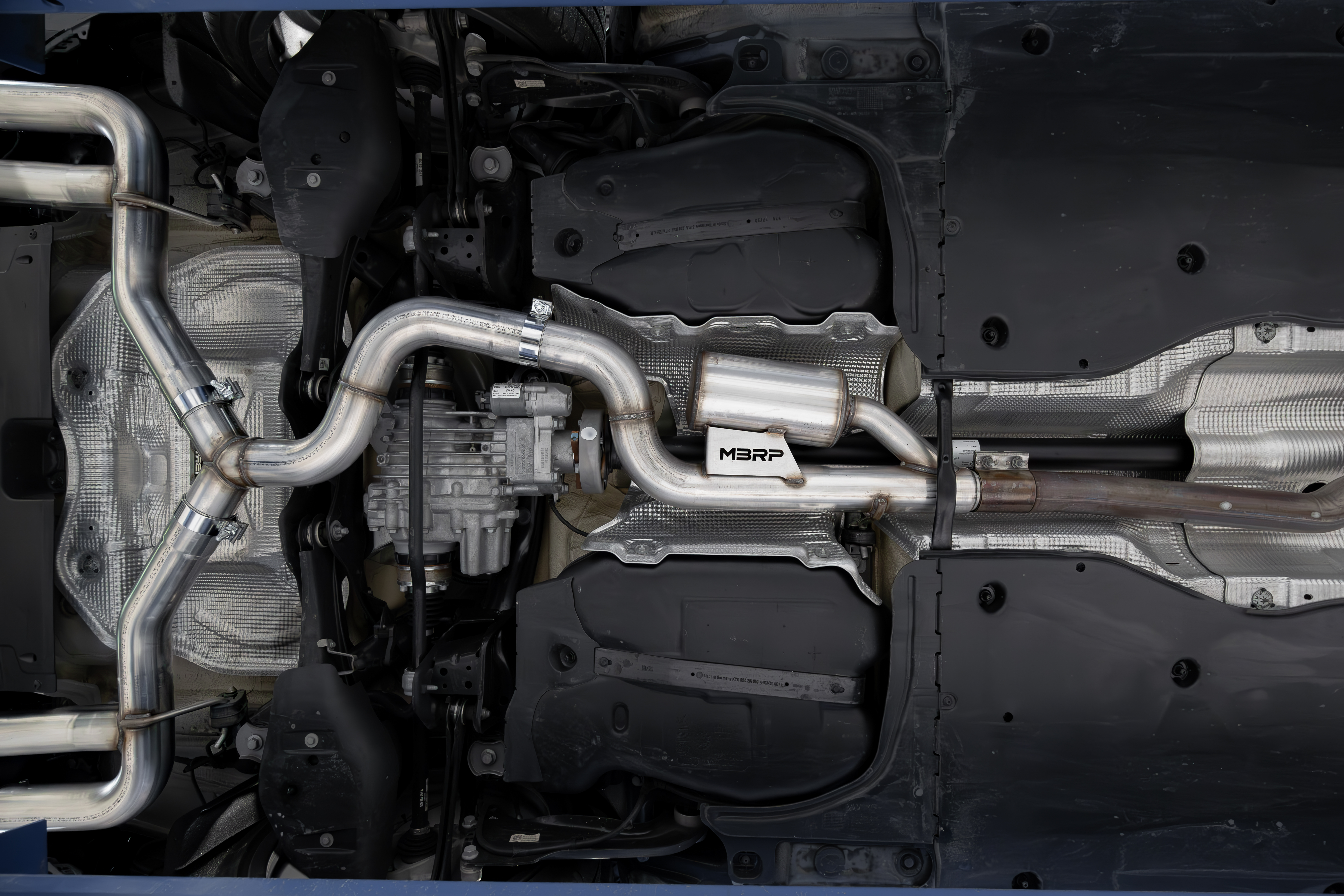 MBRP Exhaust MBRP 3in. Cat-Back Dual Split Quad Rear, Valve Delete, T304 with CF. S46203CF