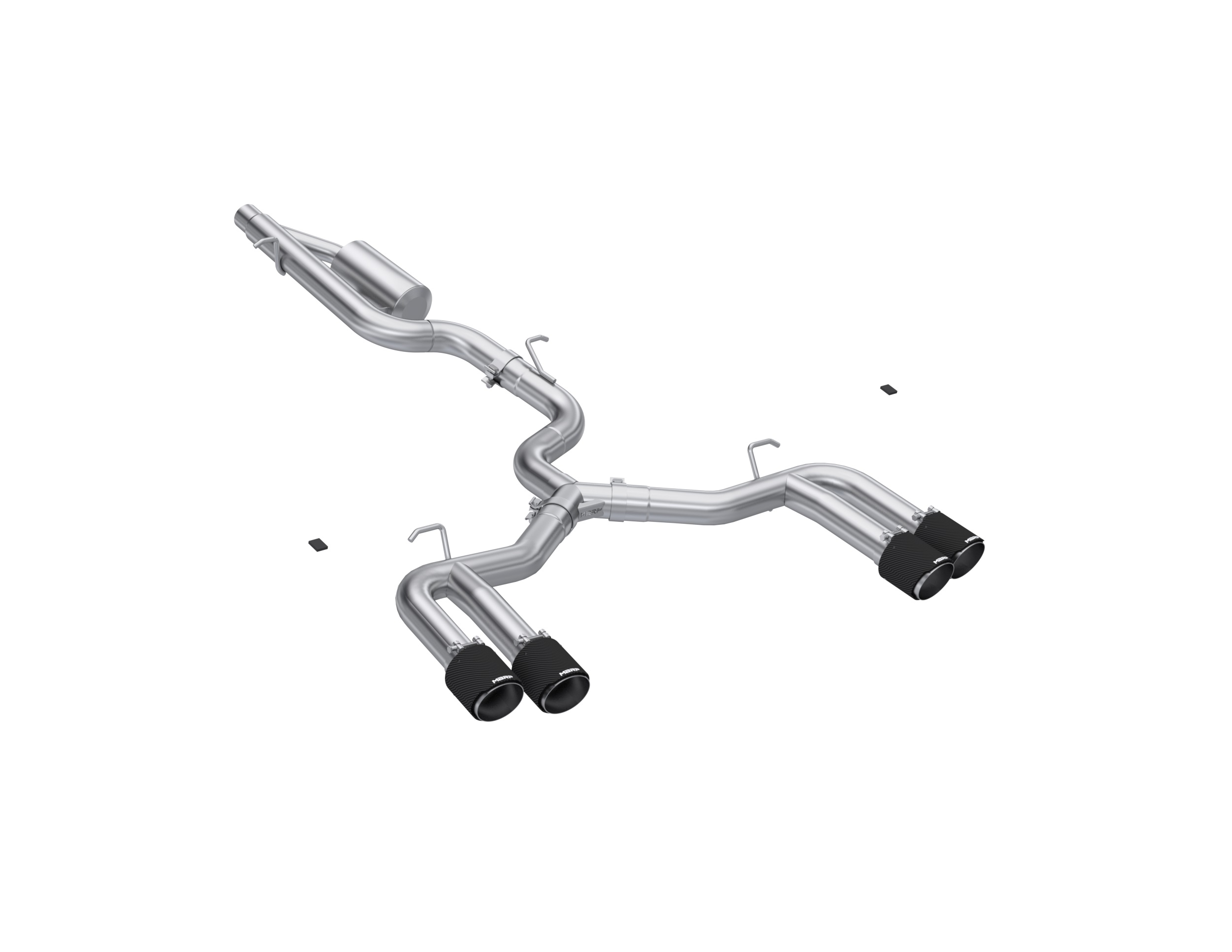 MBRP Exhaust MBRP 3in. Cat-Back Dual Split Quad Rear, Valve Delete, T304 with CF. S46203CF