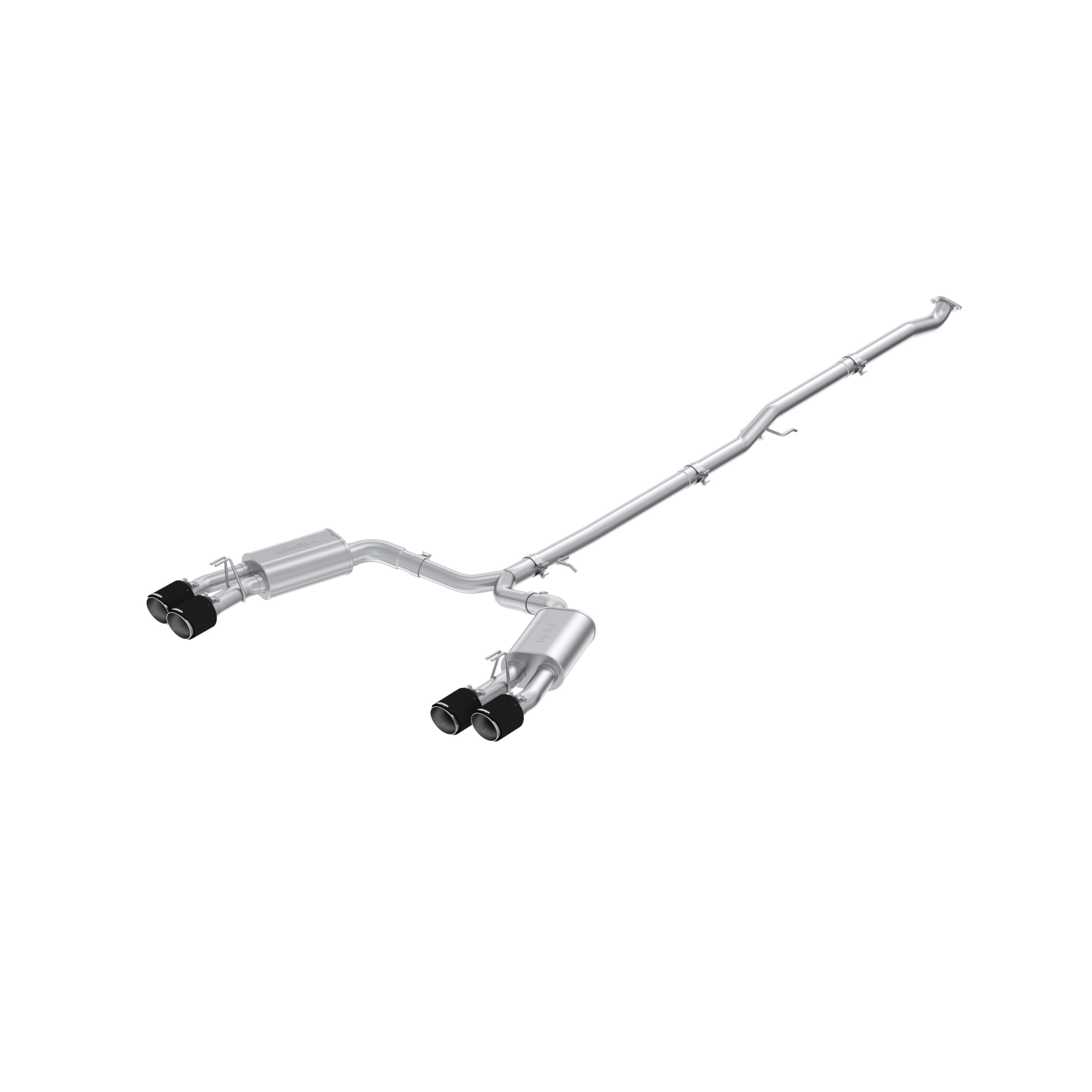 MBRP Exhaust MBRP 2.5-Inch Cat-Back Dual Split Rear, T304, CF, Street. S47153CF