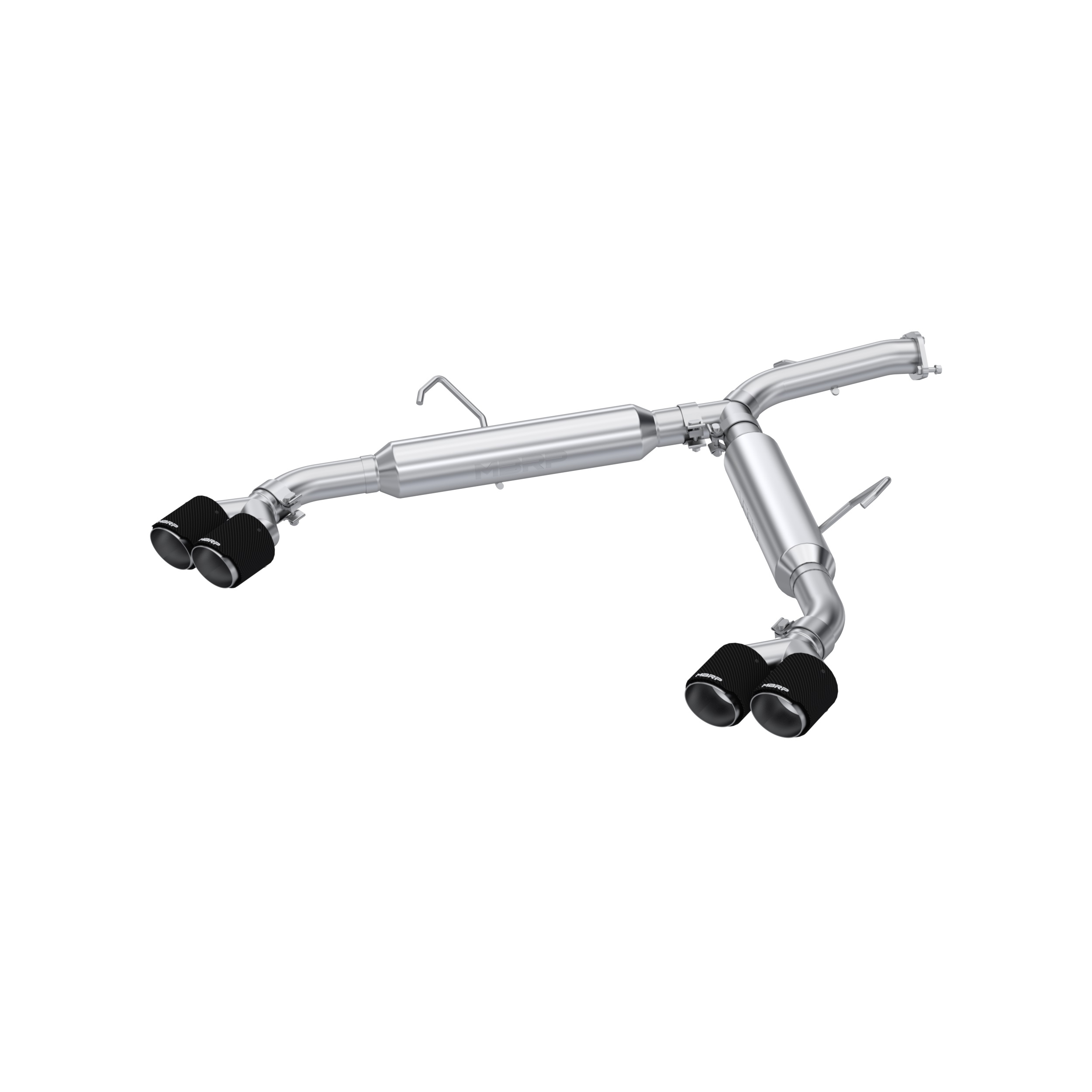 MBRP Exhaust 2.5in. Axle-Back. Dual Split Quad Rear Exit. T304 with CF Tips S47113CF